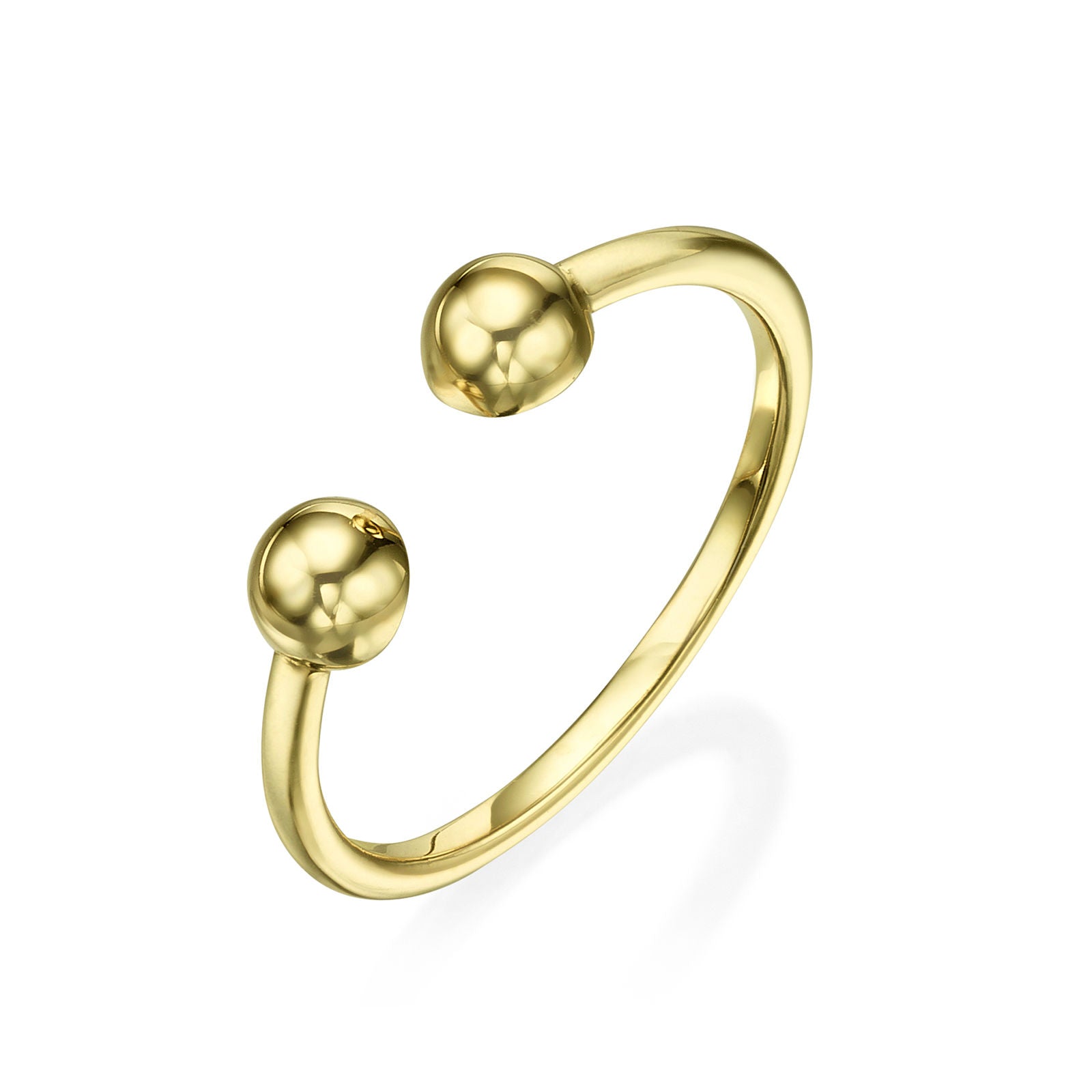 טבעת פתוחה מזהב צהוב 14 קראט - כיפות זהב טבעת פתוחה מזהב צהוב 14 קראט - כיפות זהב