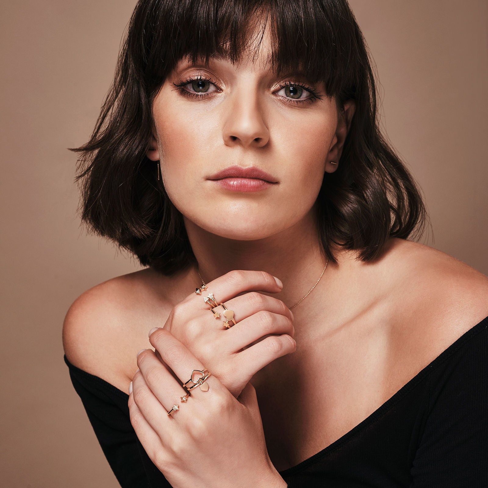 טבעת מזהב צהוב 14 קראט - לב טבעת מזהב צהוב 14 קראט - לב