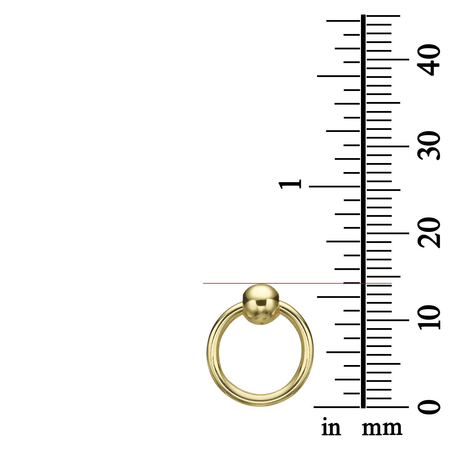עגילים צמודים מזהב צהוב 14 קראט - כדור עליון עגילים צמודים מזהב צהוב 14 קראט - כדור עליון