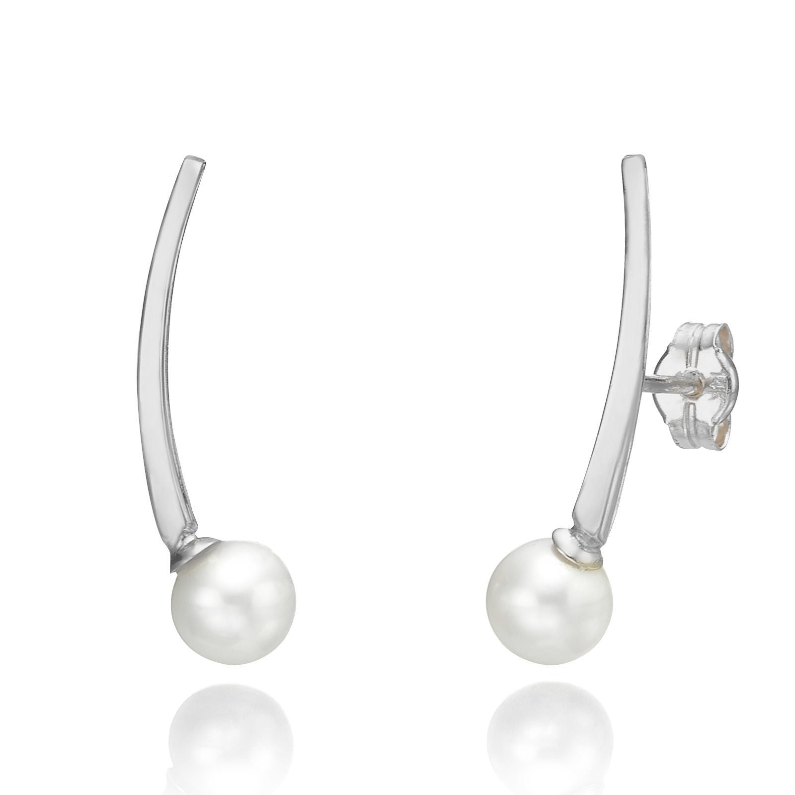 עגילים מטפסים מזהב לבן 14 קראט - ארידנוס עגילים מטפסים מזהב לבן 14 קראט - ארידנוס