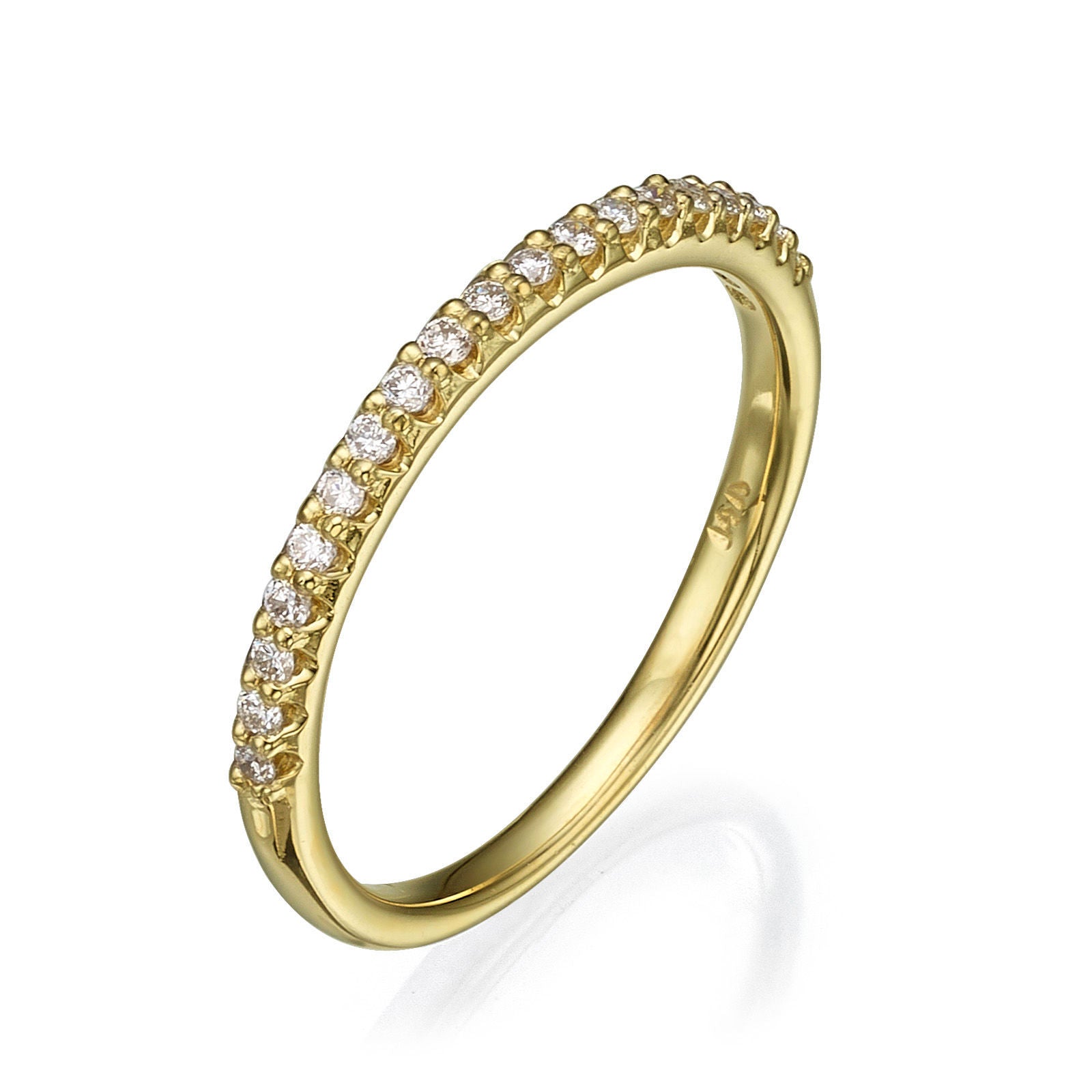 טבעת יהלום מזהב צהוב 14 קראט - נסיכה טבעת יהלום מזהב צהוב 14 קראט - נסיכה