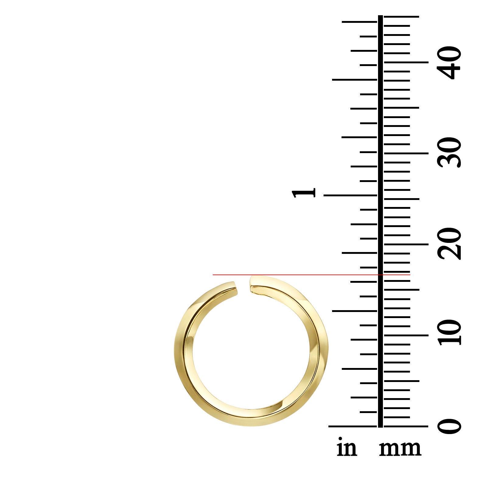 עגילים צמודים מזהב ורוד 14 קראט - סאנרייז גדול עגילים צמודים מזהב ורוד 14 קראט - סאנרייז גדול