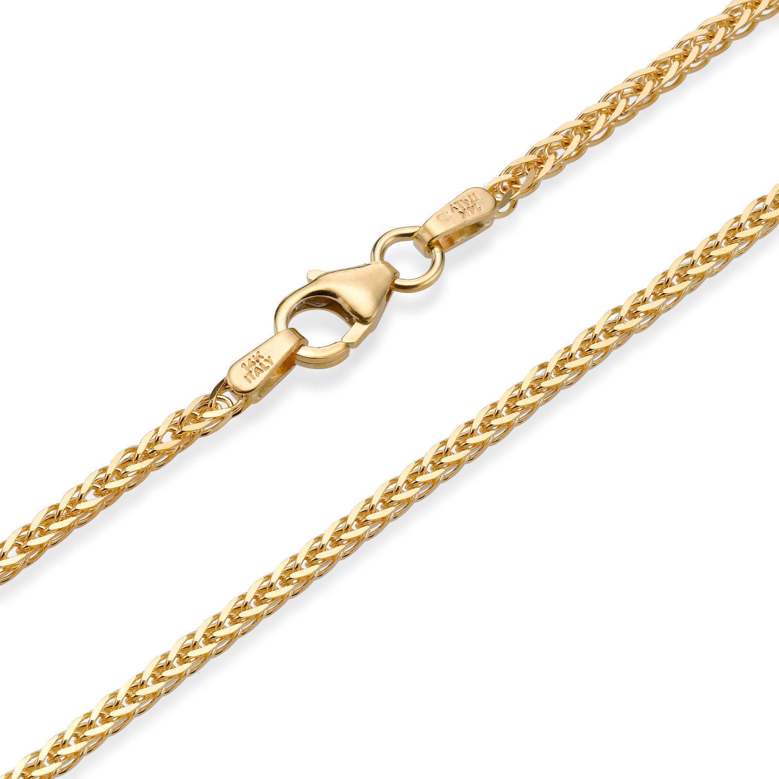 שרשרת זהב צהוב 14 קראט לגבר, מדגם ספיגה 1.5 מ"מ עובי שרשרת זהב צהוב 14 קראט לגבר, מדגם ספיגה 1.5 מ"מ עובי