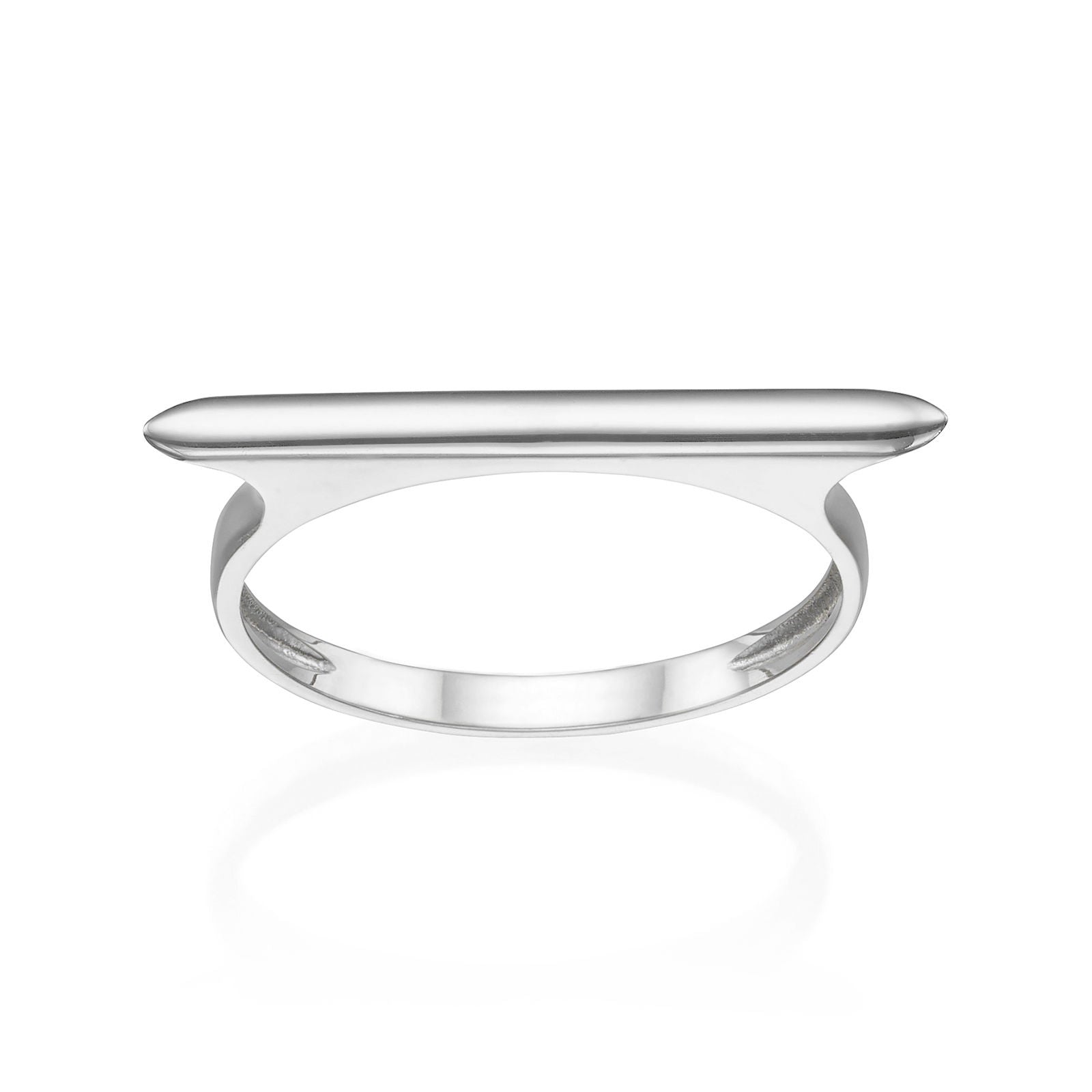 טבעת מזהב לבן 14 קראט - פס טבעת מזהב לבן 14 קראט - פס