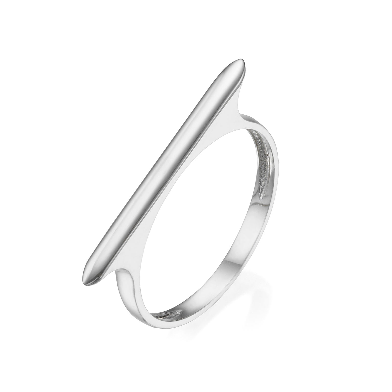 טבעת מזהב לבן 14 קראט - פס טבעת מזהב לבן 14 קראט - פס