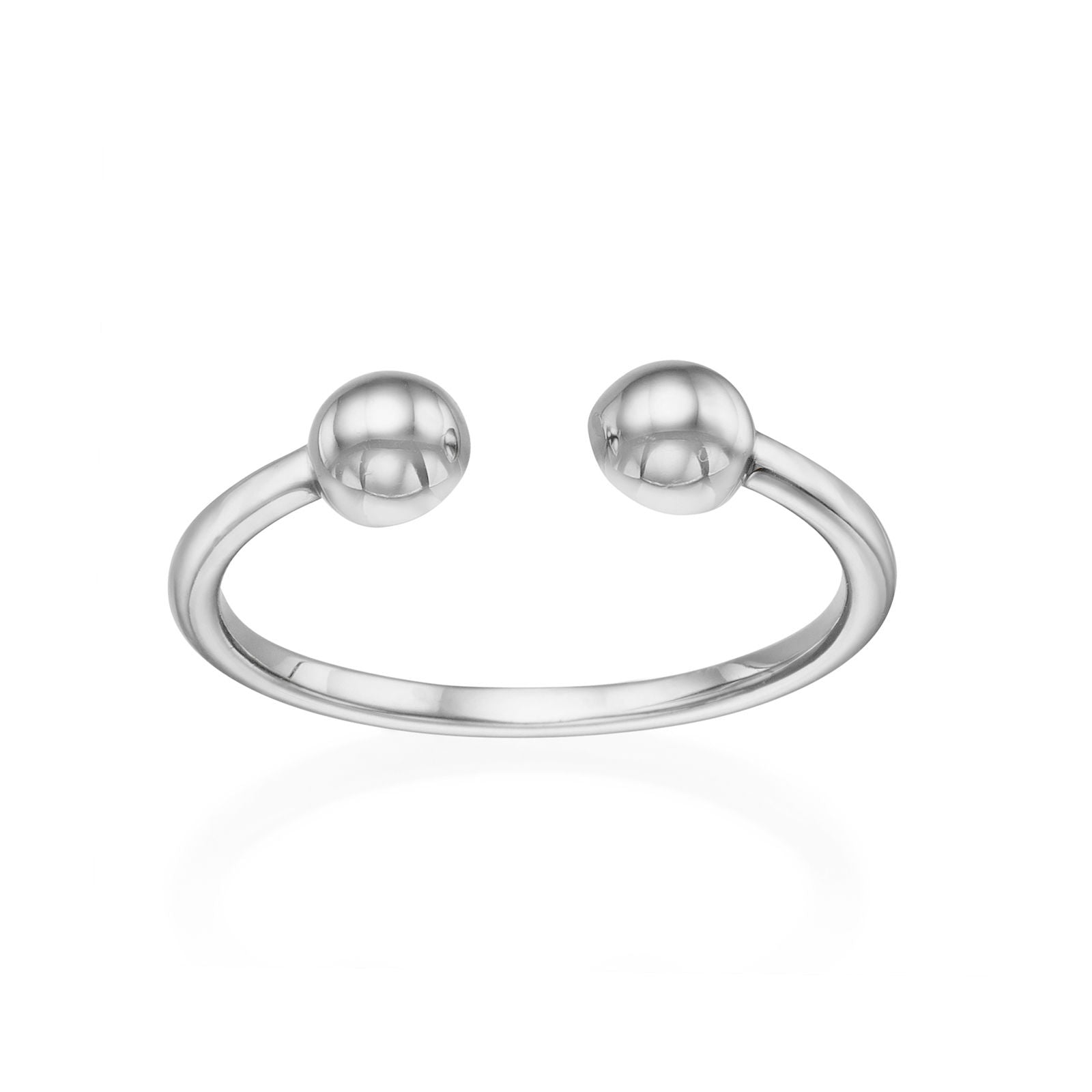 טבעת פתוחה מזהב לבן 14 קראט - כיפות זהב טבעת פתוחה מזהב לבן 14 קראט - כיפות זהב