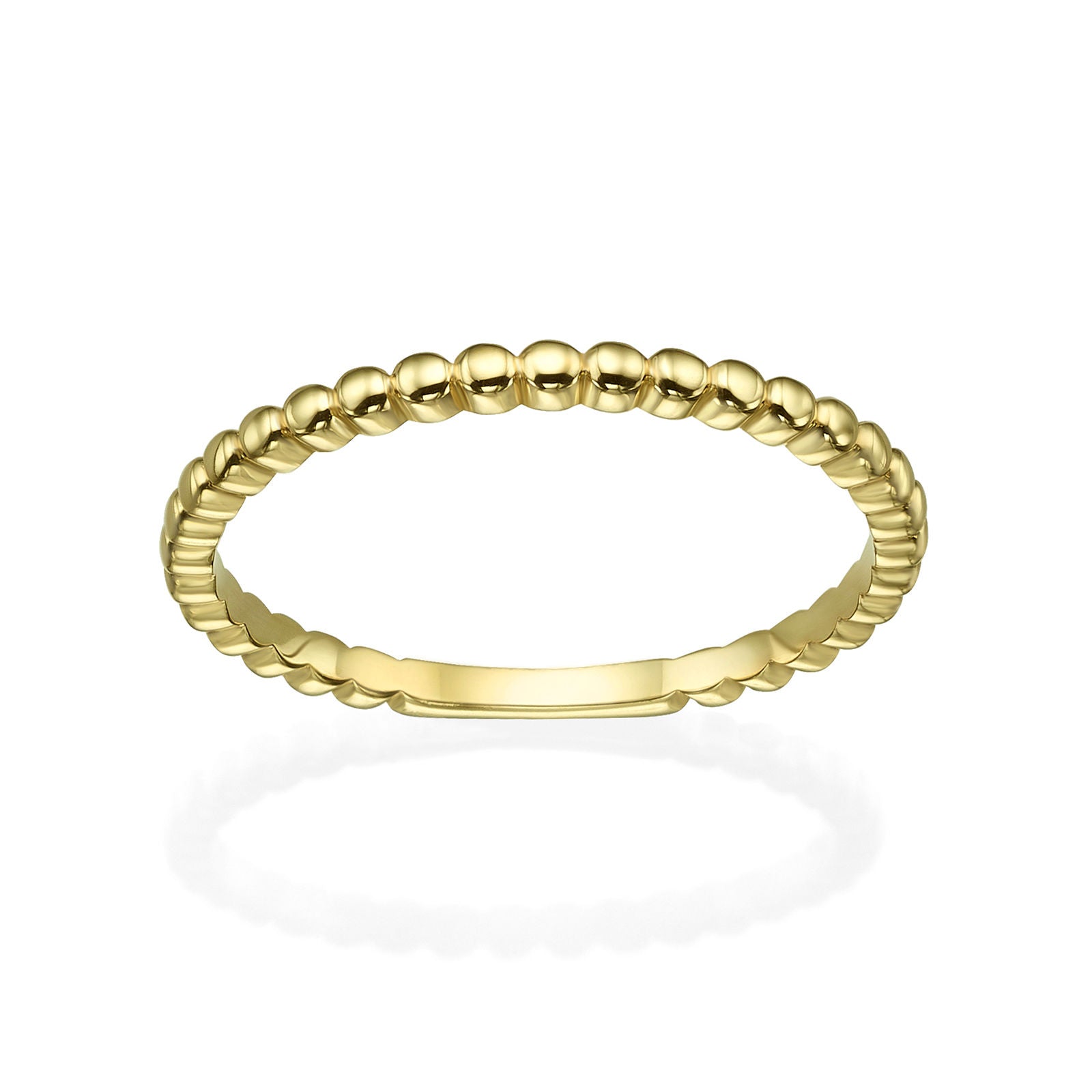 טבעת מזהב צהוב 14 קראט - כדורים טבעת מזהב צהוב 14 קראט - כדורים