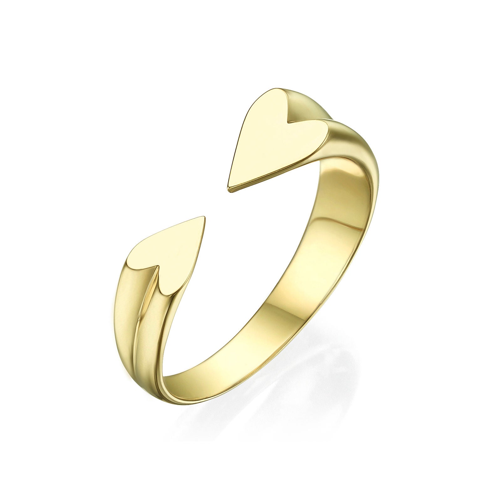 טבעת פתוחה מזהב צהוב 14 קראט - הלב שלי טבעת פתוחה מזהב צהוב 14 קראט - הלב שלי