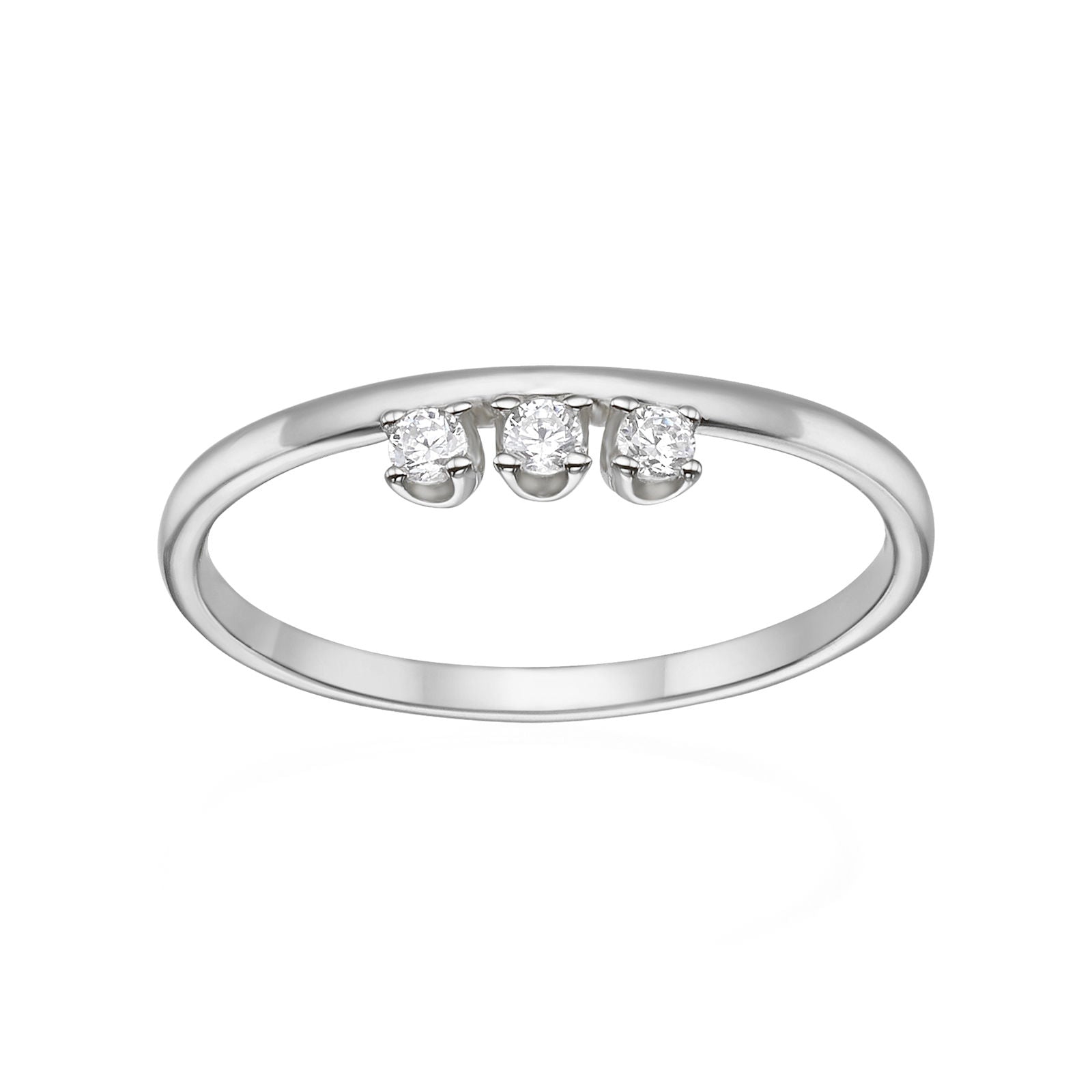 טבעת מזהב לבן 14 קראט - טריניטי טבעת מזהב לבן 14 קראט - טריניטי