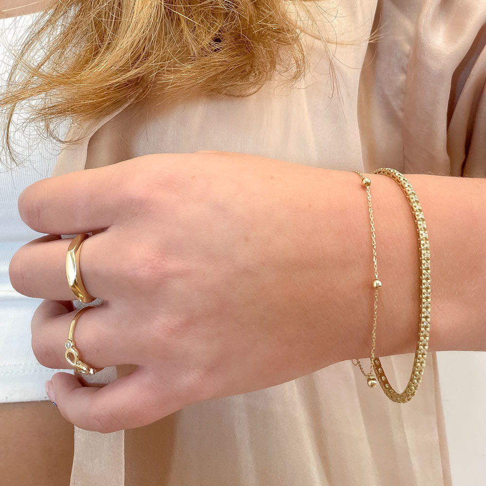 צמיד לאישה מזהב צהוב 14 קראט - ג'סמין צמיד לאישה מזהב צהוב 14 קראט - ג'סמין