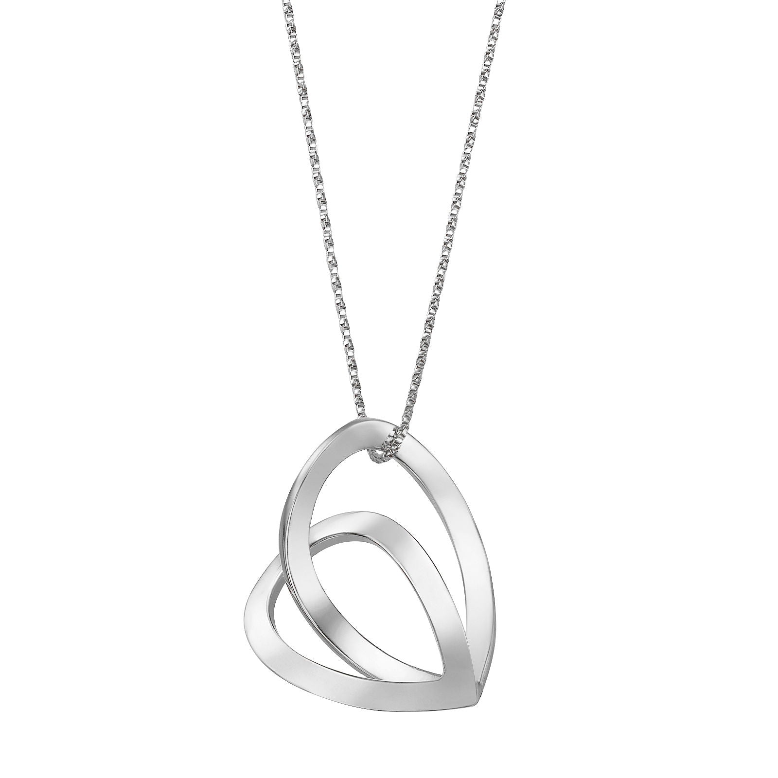 תליון ושרשרת מזהב לבן 14 קראט - לב טיפה תליון ושרשרת מזהב לבן 14 קראט - לב טיפה