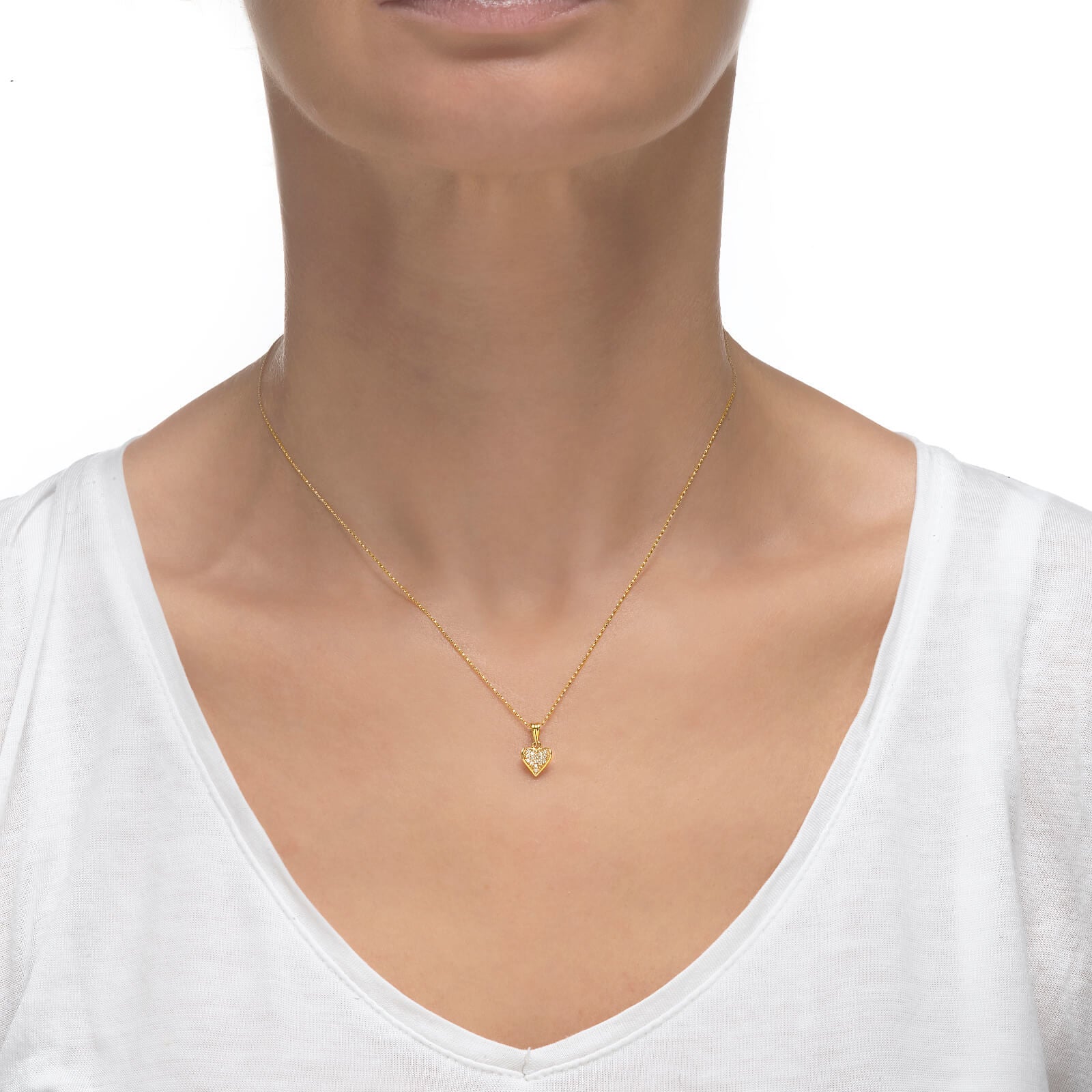 תליון ושרשרת מזהב צהוב - לב מאוהב תליון ושרשרת מזהב צהוב - לב מאוהב