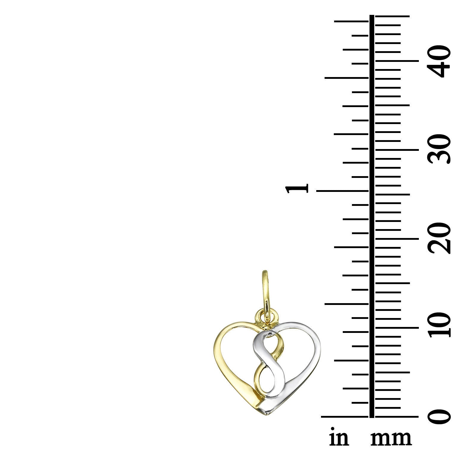 תליון ושרשרת מזהב צהוב ולבן - לב קוסמי תליון ושרשרת מזהב צהוב ולבן - לב קוסמי