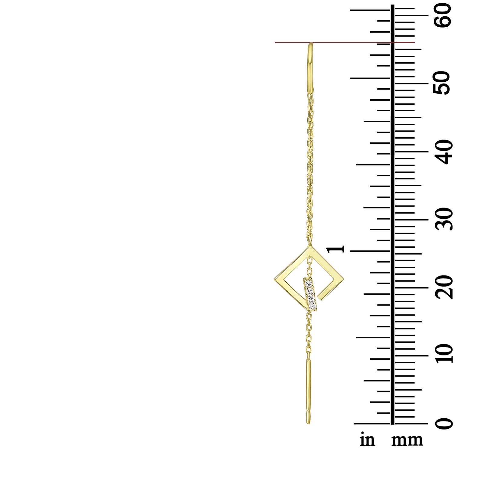 עגילים תלויים מזהב צהוב 14 קראט - גרייס עגילים תלויים מזהב צהוב 14 קראט - גרייס