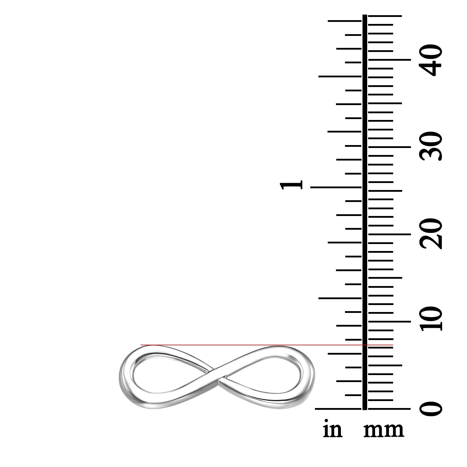 שרשרת ותליון מזהב לבן 14 קראט - אינסוף תלת מימד שרשרת ותליון מזהב לבן 14 קראט - אינסוף תלת מימד