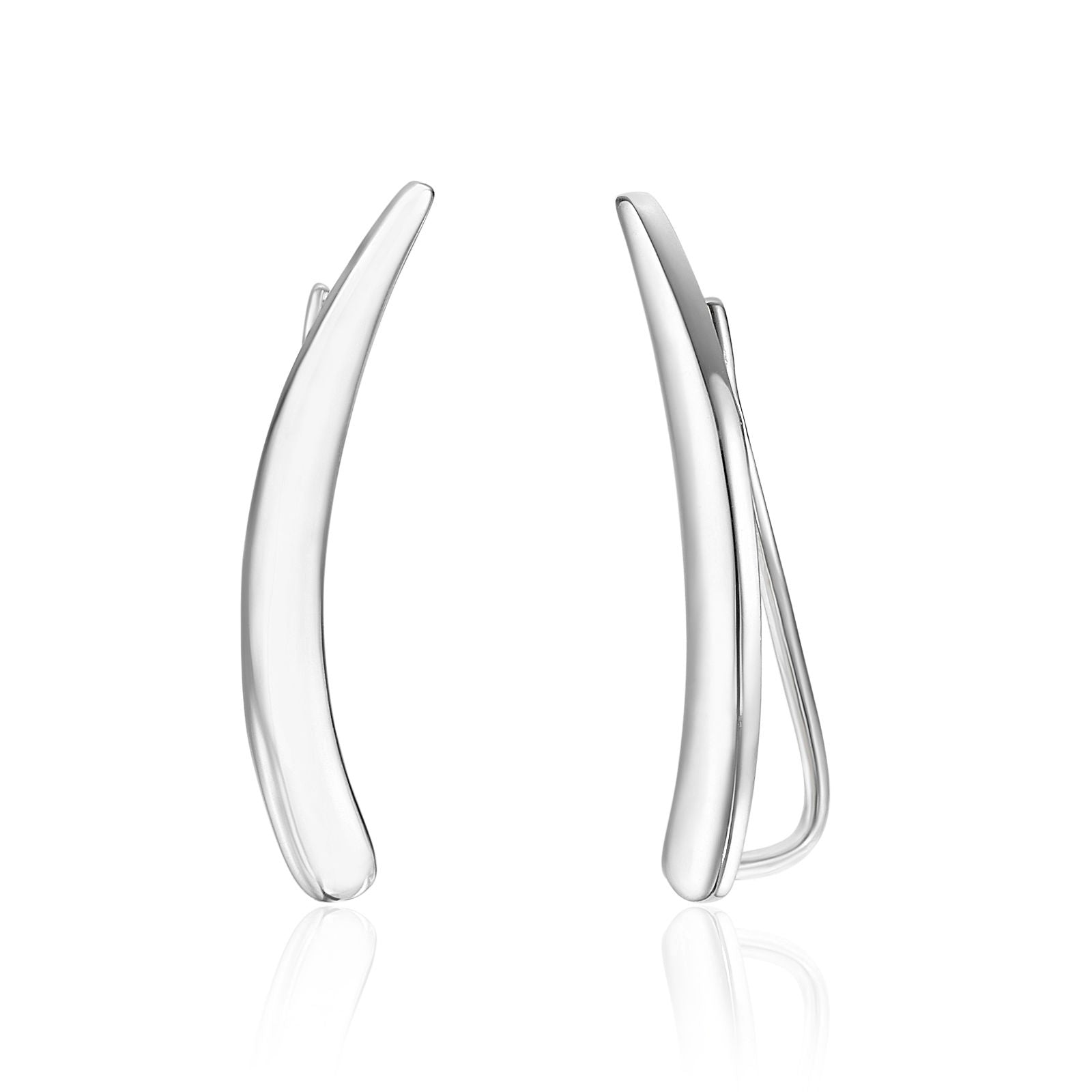 עגילים מטפסים מזהב לבן 14 קראט - לילי עגילים מטפסים מזהב לבן 14 קראט - לילי