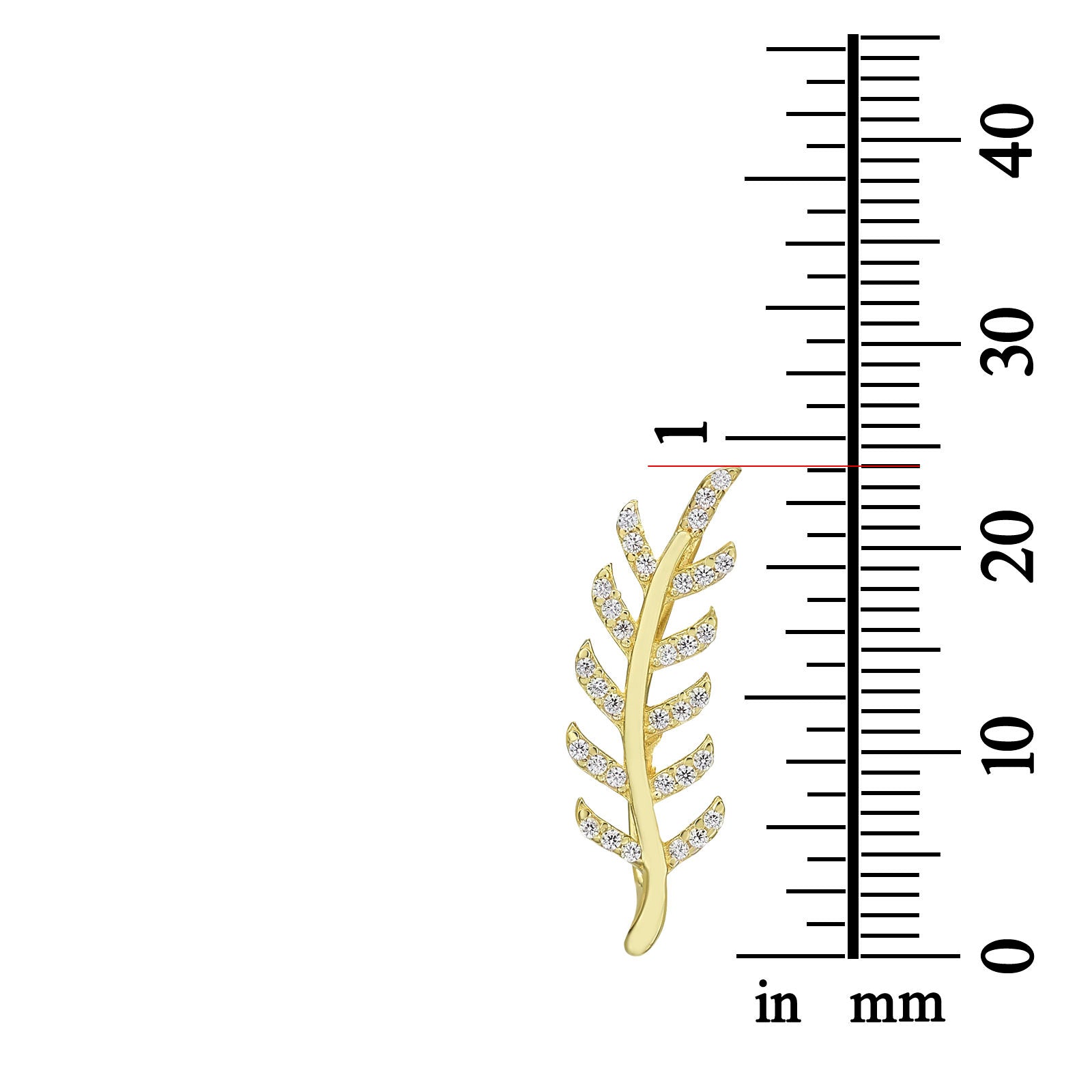 עגילים מטפסים מזהב צהוב  14 קראט - איב עגילים מטפסים מזהב צהוב  14 קראט - איב