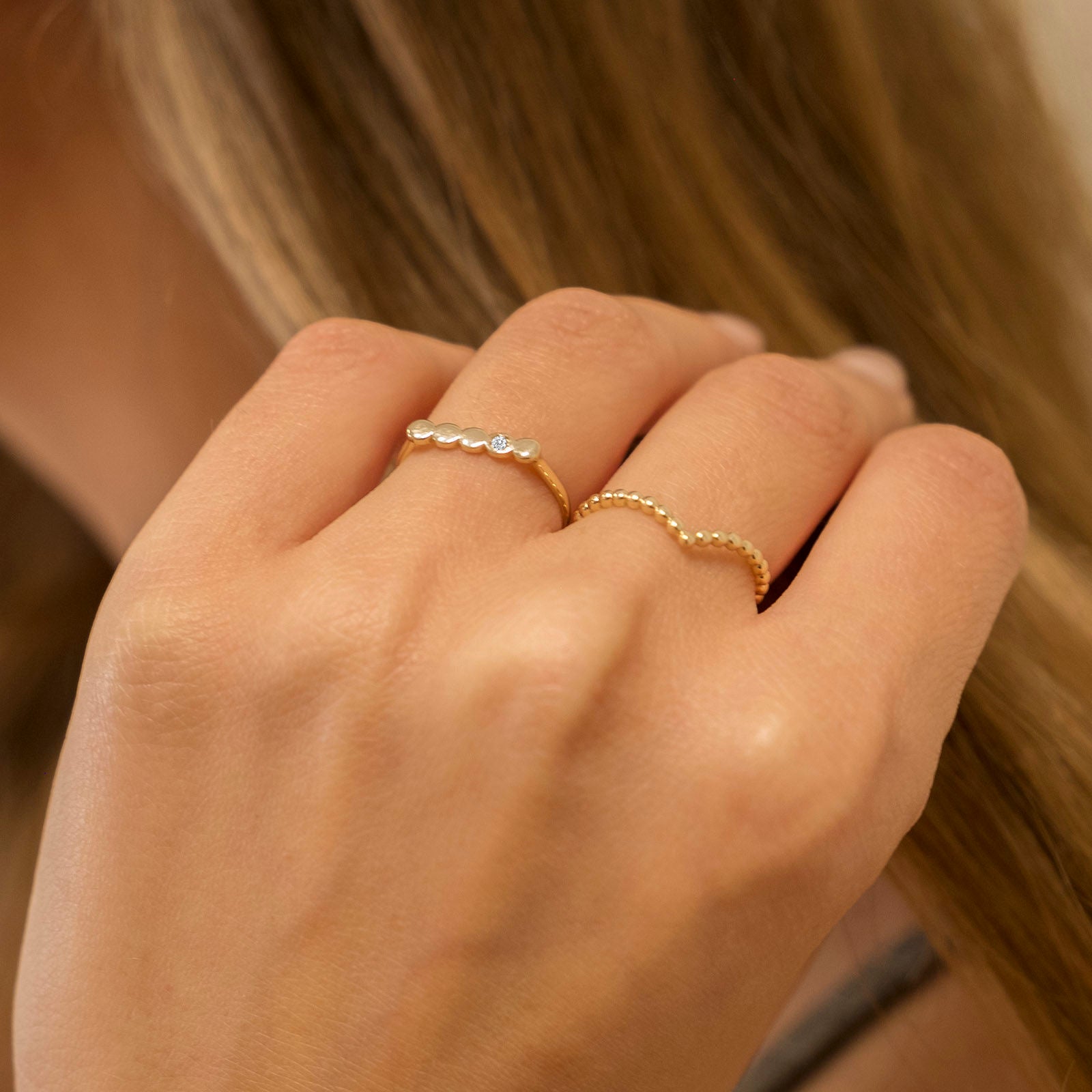 טבעת מזהב צהוב 14 קראט - ניקול טבעת מזהב צהוב 14 קראט - ניקול