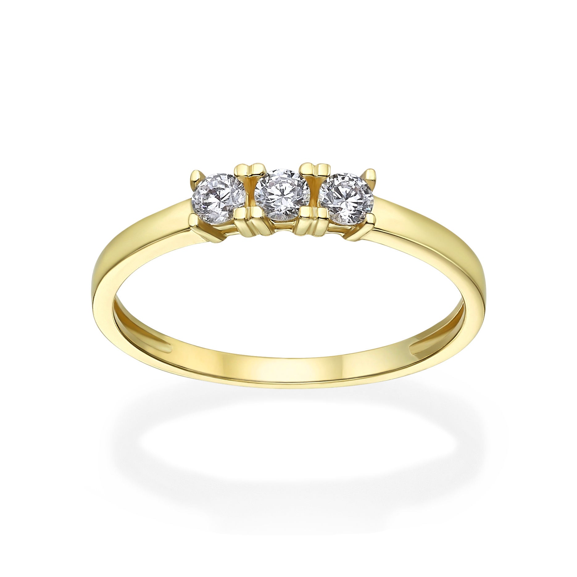 טבעת מזהב צהוב 14 קראט - לורן טבעת מזהב צהוב 14 קראט - לורן