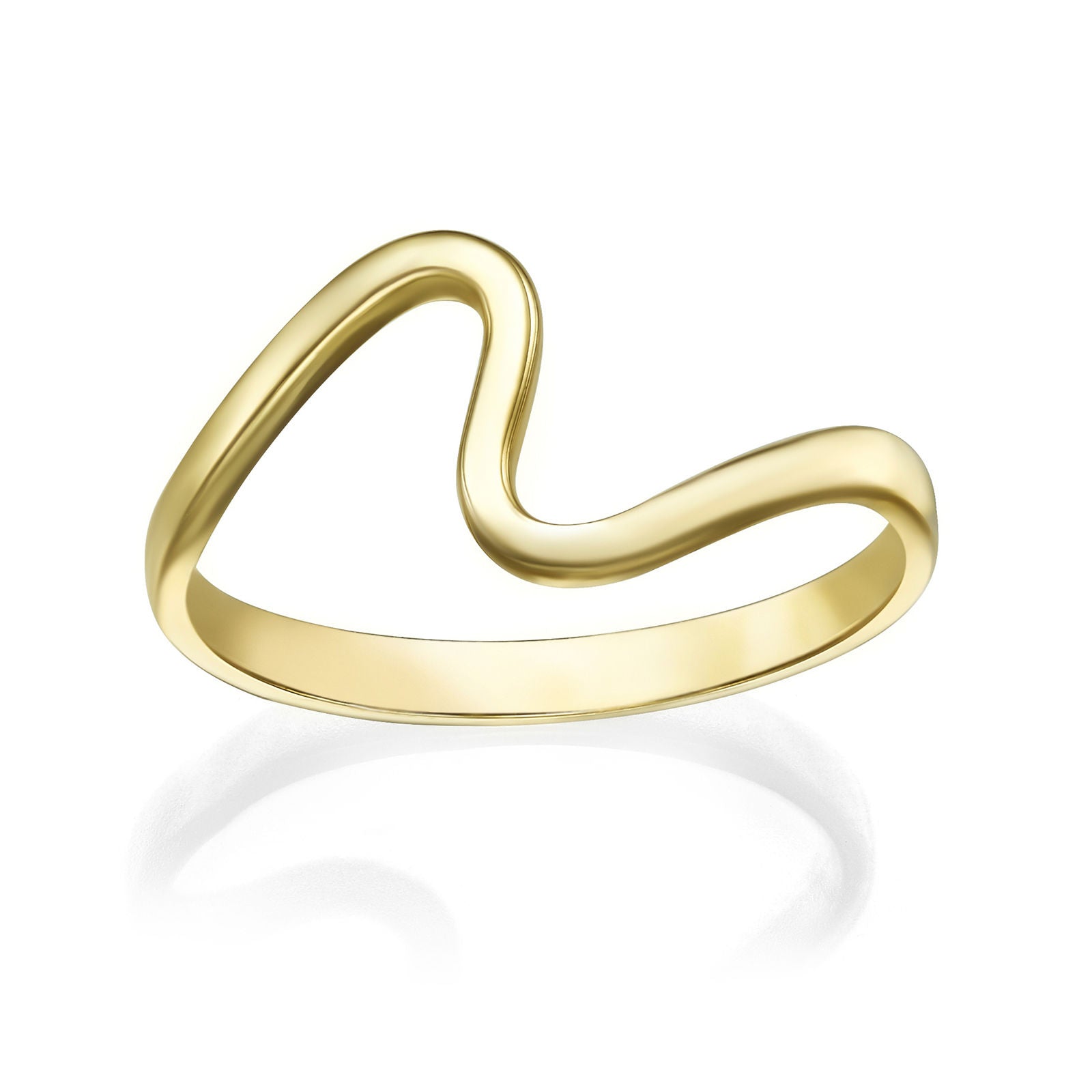 טבעת מזהב צהוב 14 קראט - גל טבעת מזהב צהוב 14 קראט - גל