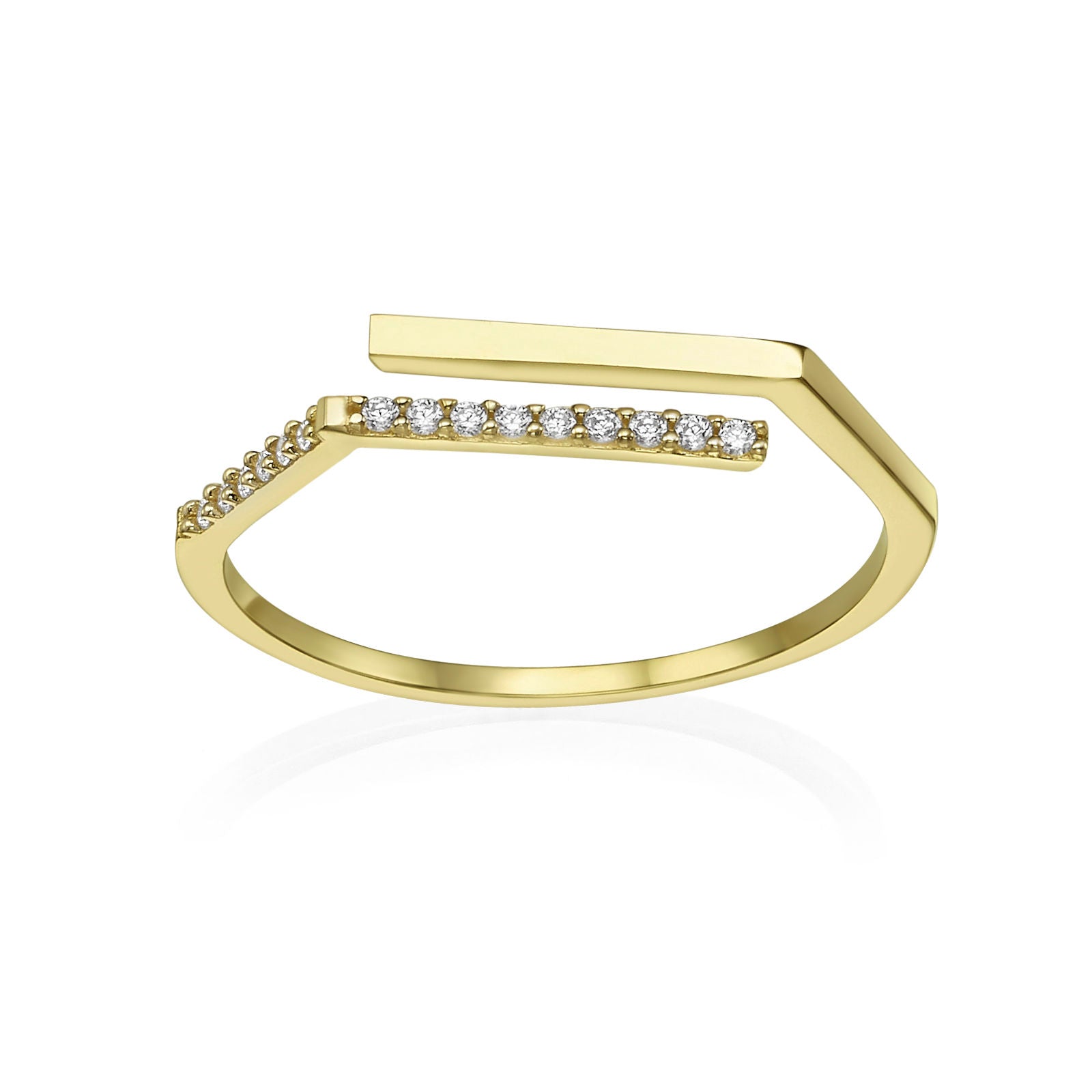 טבעת פתוחה מזהב צהוב 14 קראט - לוריאן טבעת פתוחה מזהב צהוב 14 קראט - לוריאן