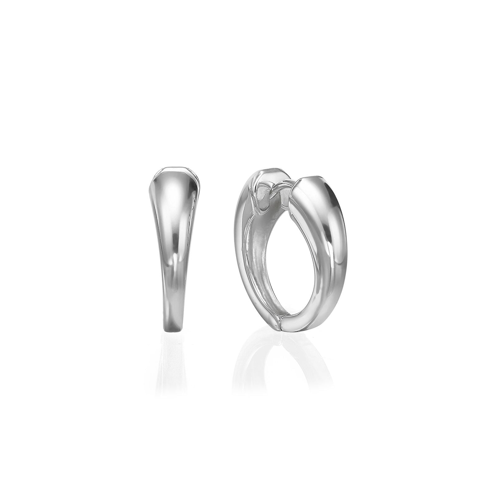 עגילי חישוק מזהב לבן 14 קראט  - חישוק פיבי עגילי חישוק מזהב לבן 14 קראט  - חישוק פיבי