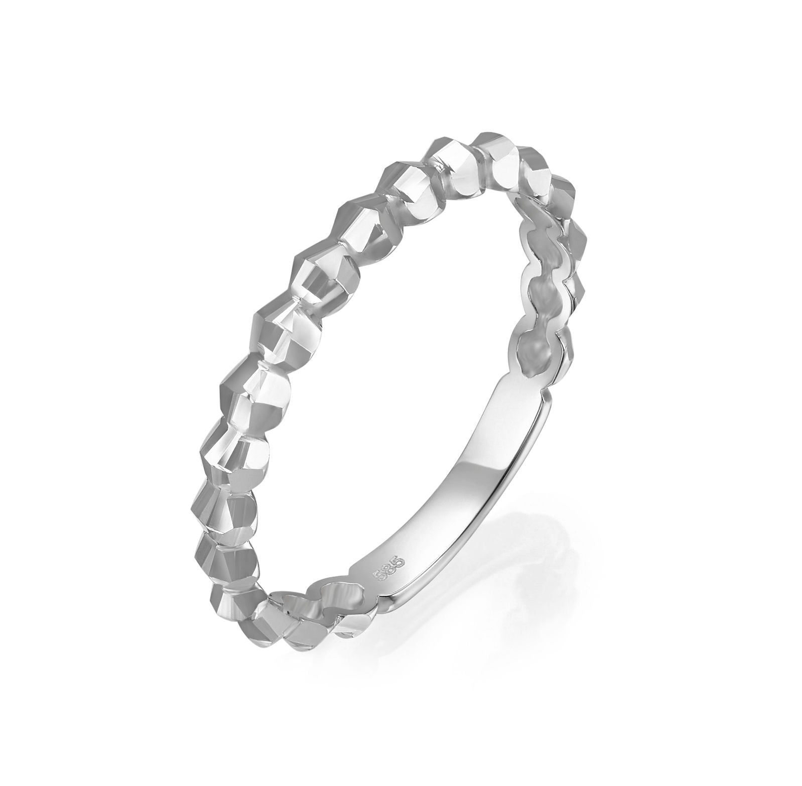 טבעת מזהב לבן 14 קראט - שר טבעת מזהב לבן 14 קראט - שר