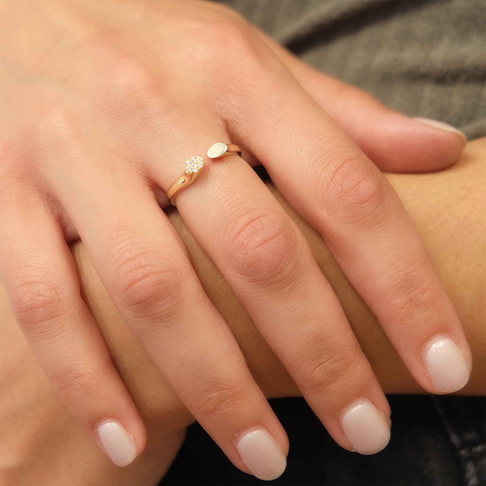 טבעת פתוחה מזהב צהוב 14 קראט - סלין טבעת פתוחה מזהב צהוב 14 קראט - סלין