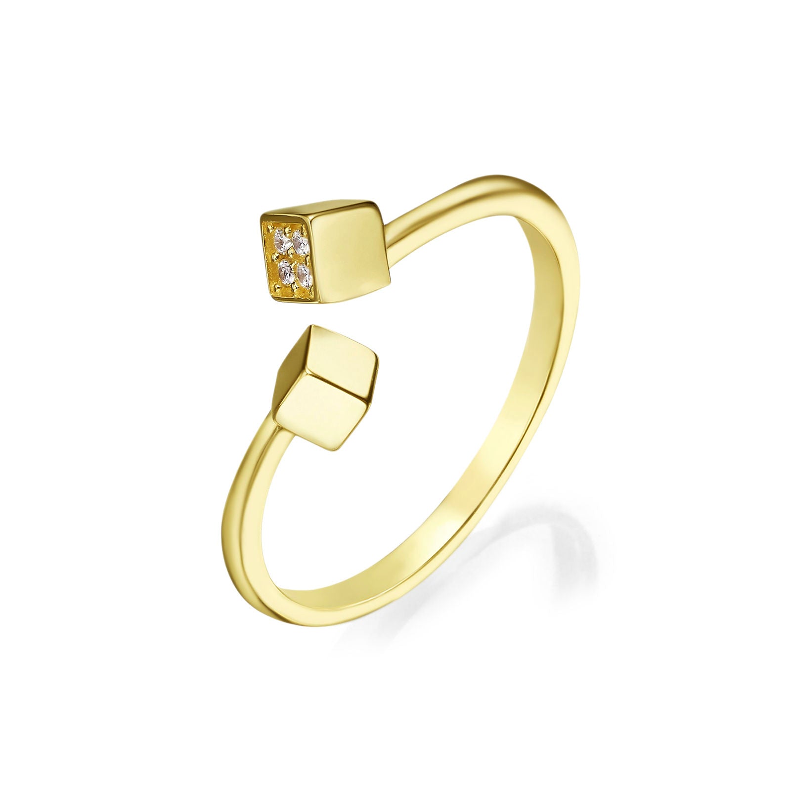 טבעת פתוחה מזהב צהוב 14 קראט - פירנצה טבעת פתוחה מזהב צהוב 14 קראט - פירנצה