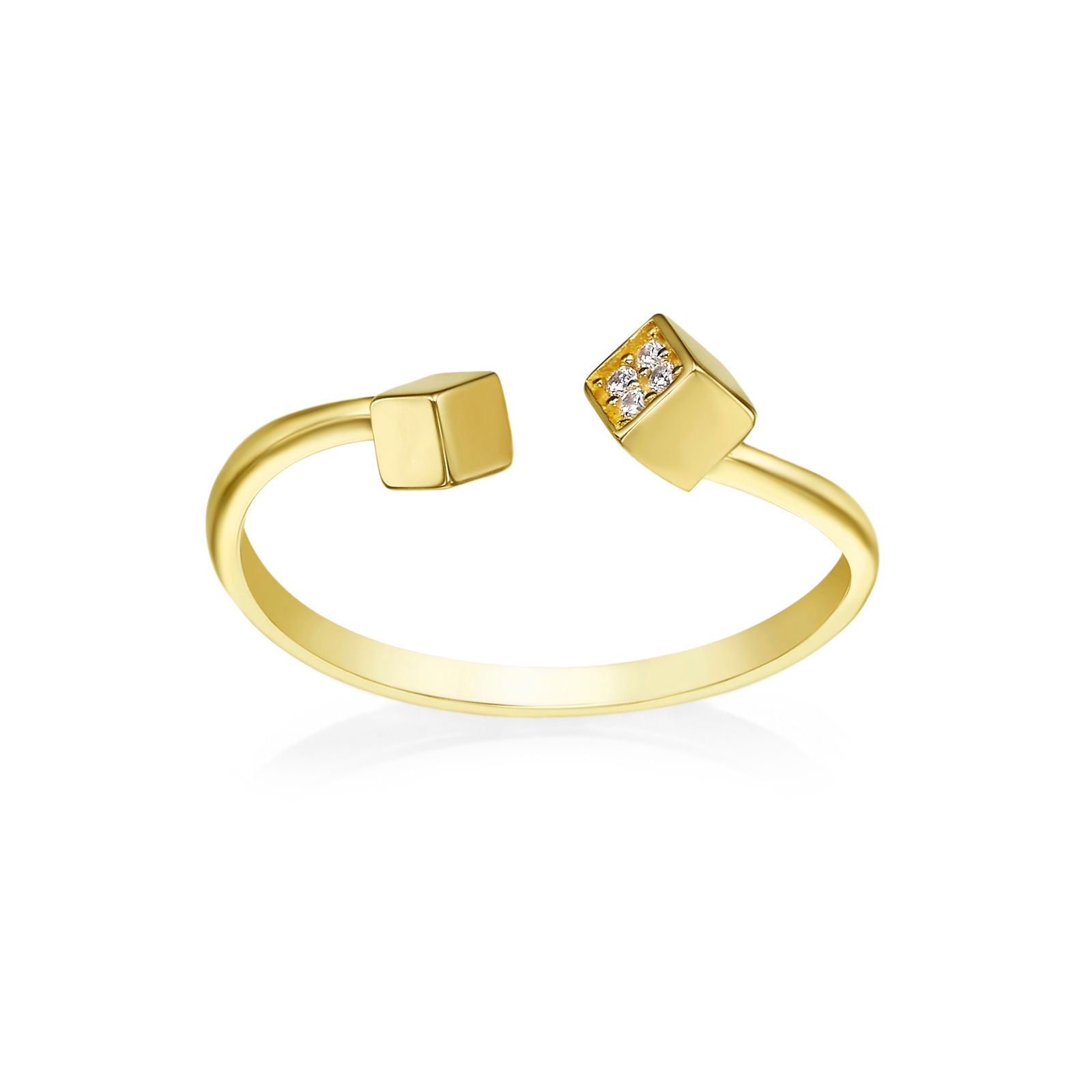 טבעת פתוחה מזהב צהוב 14 קראט - פירנצה טבעת פתוחה מזהב צהוב 14 קראט - פירנצה