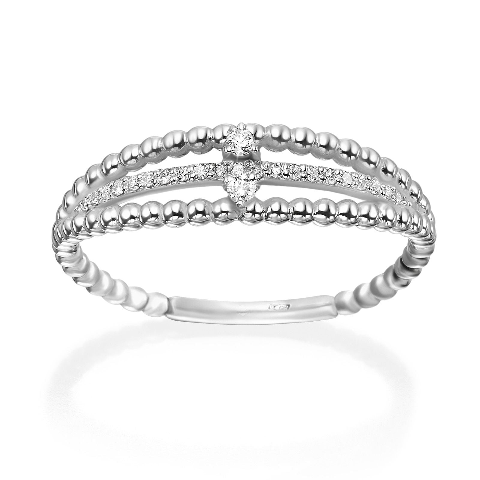 טבעת יהלום מזהב לבן 14 קראט - דסטני טבעת יהלום מזהב לבן 14 קראט - דסטני