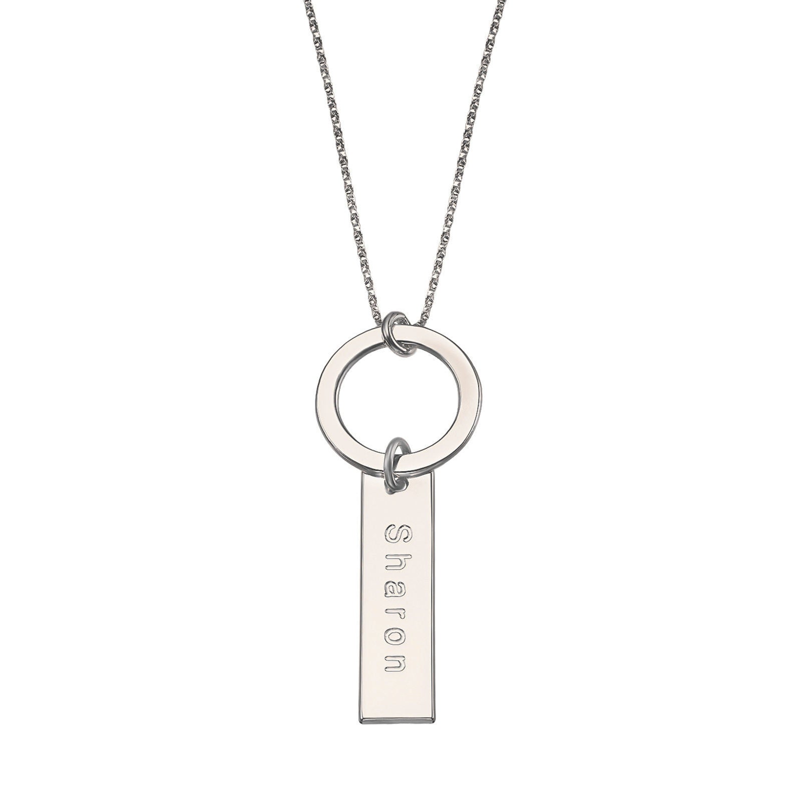 תליון מכסף אמיתי 925 - מעגל החיים עם שם מלבני תליון מכסף אמיתי 925 - מעגל החיים עם שם מלבני