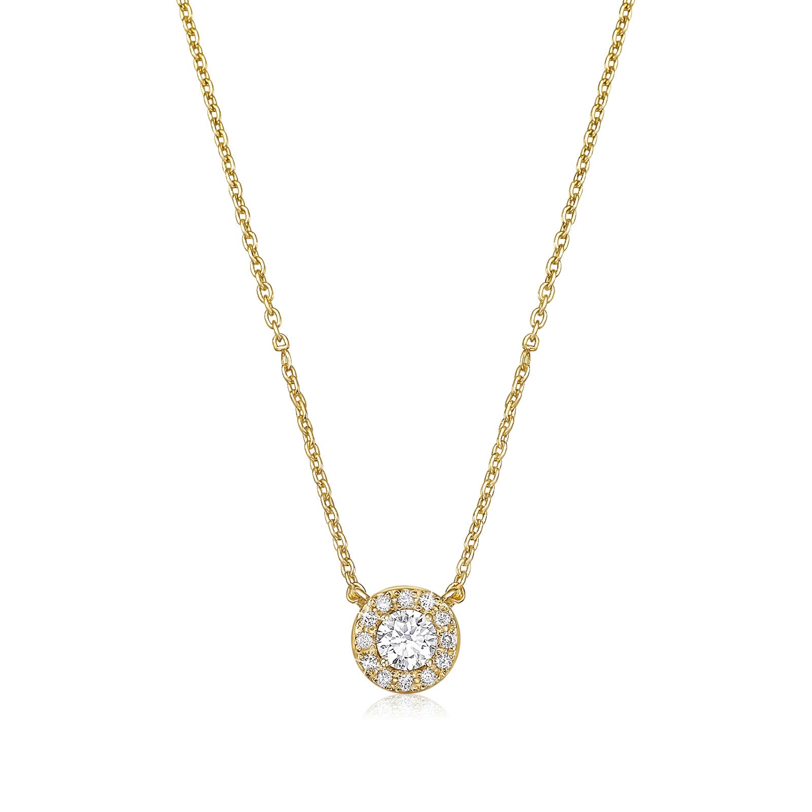 שרשרת ותליון יהלומים מזהב צהוב 14 קראט - מריבל שרשרת ותליון יהלומים מזהב צהוב 14 קראט - מריבל