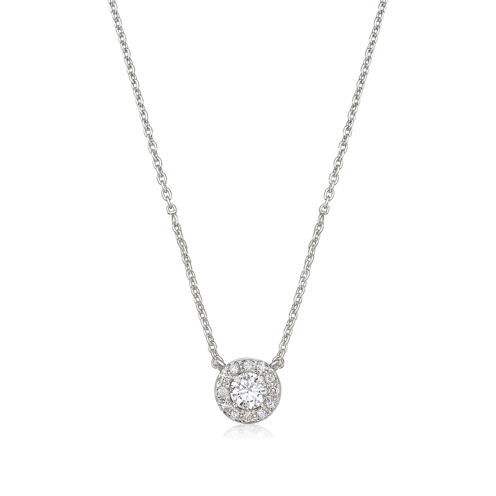 שרשרת ותליון יהלומים מזהב לבן 14 קראט - מריבל שרשרת ותליון יהלומים מזהב לבן 14 קראט - מריבל