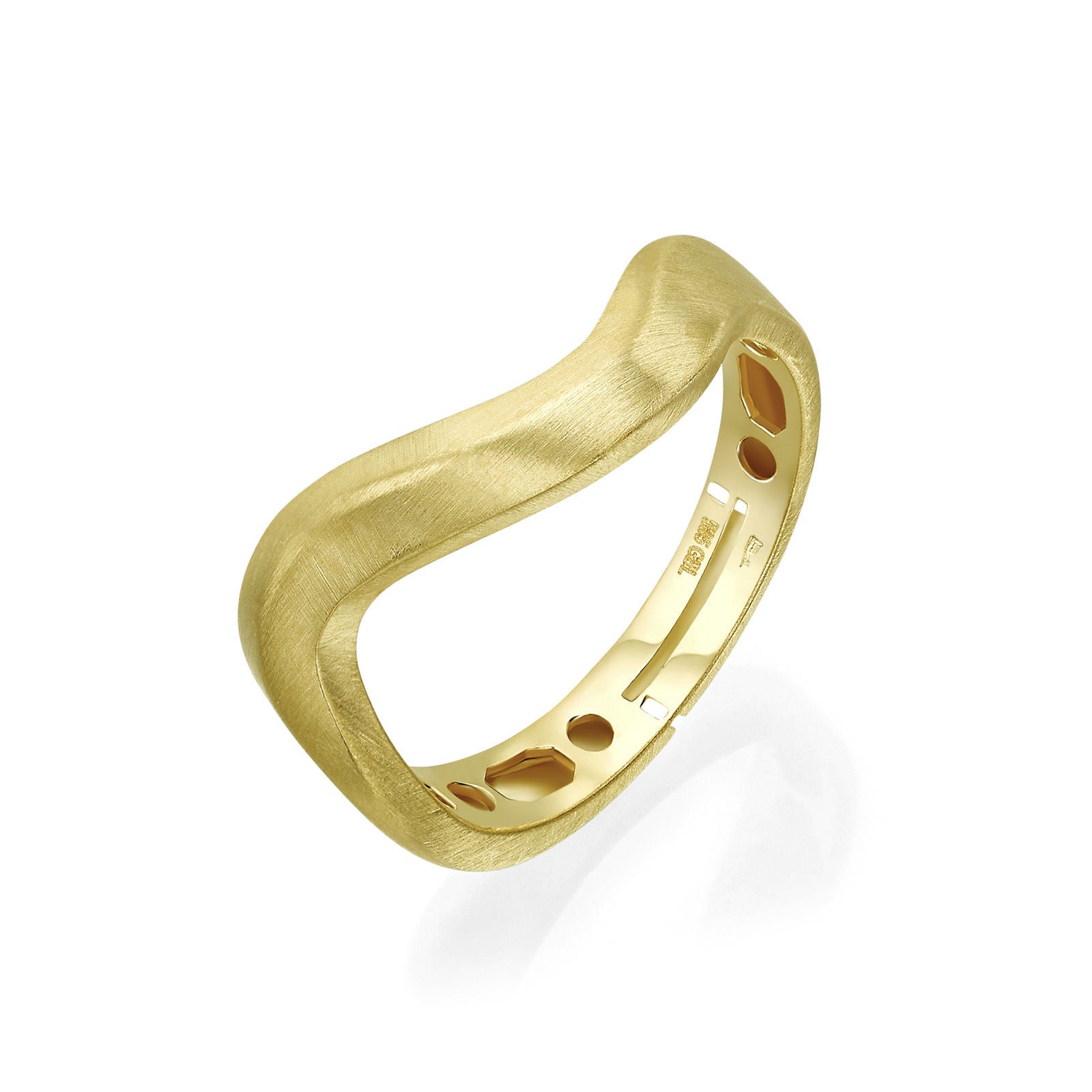 טבעת מזהב צהוב 14 קראט - גל מט טבעת מזהב צהוב 14 קראט - גל מט