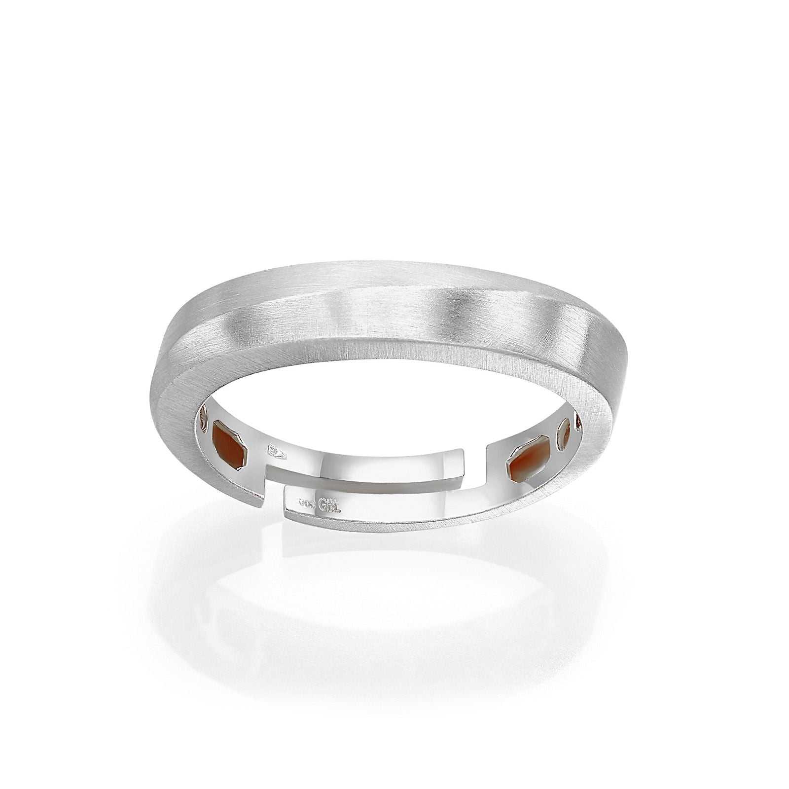 טבעת מזהב לבן 14 קראט - גל עדין מט טבעת מזהב לבן 14 קראט - גל עדין מט