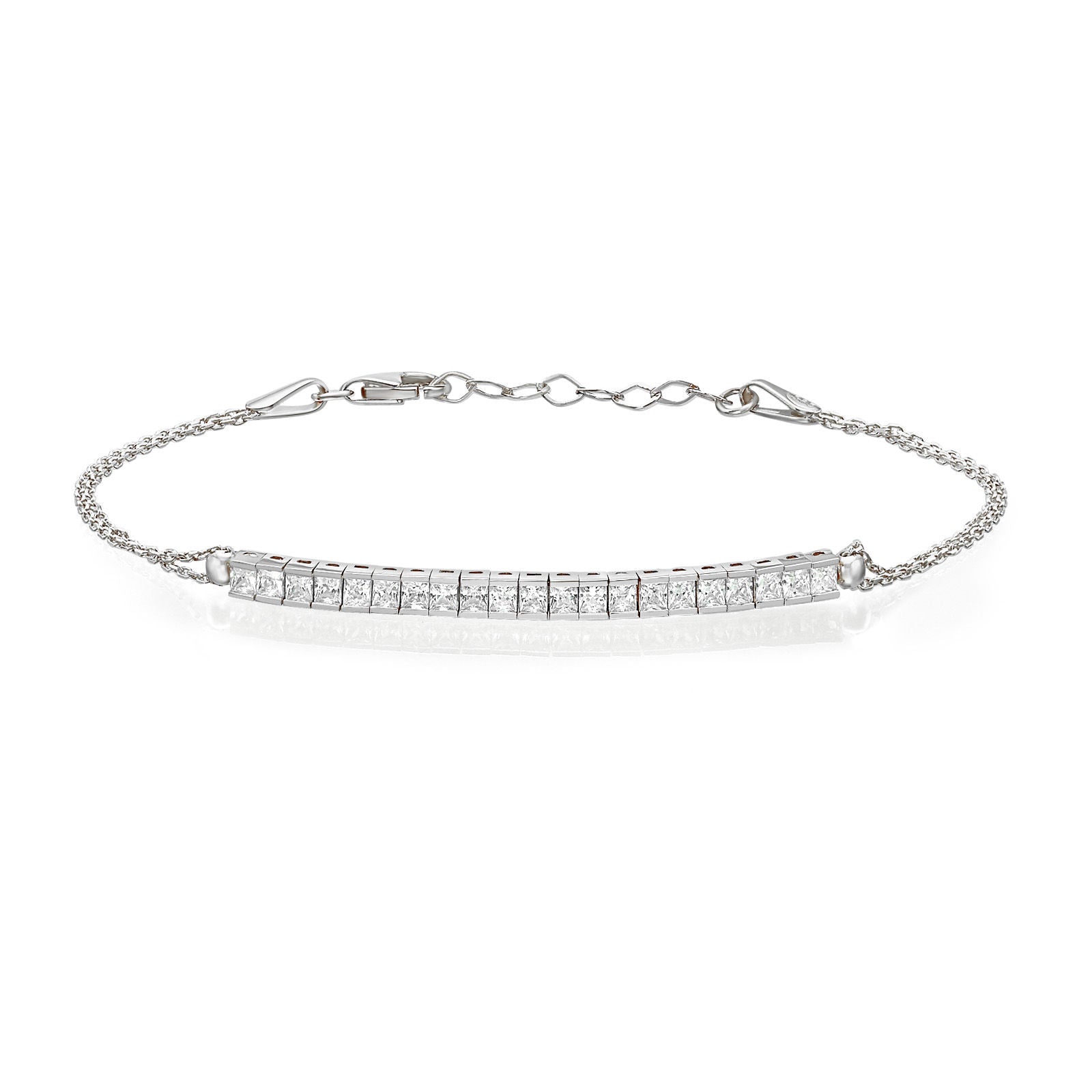 צמיד לאישה מזהב לבן 14 קראט - ברוק צמיד לאישה מזהב לבן 14 קראט - ברוק