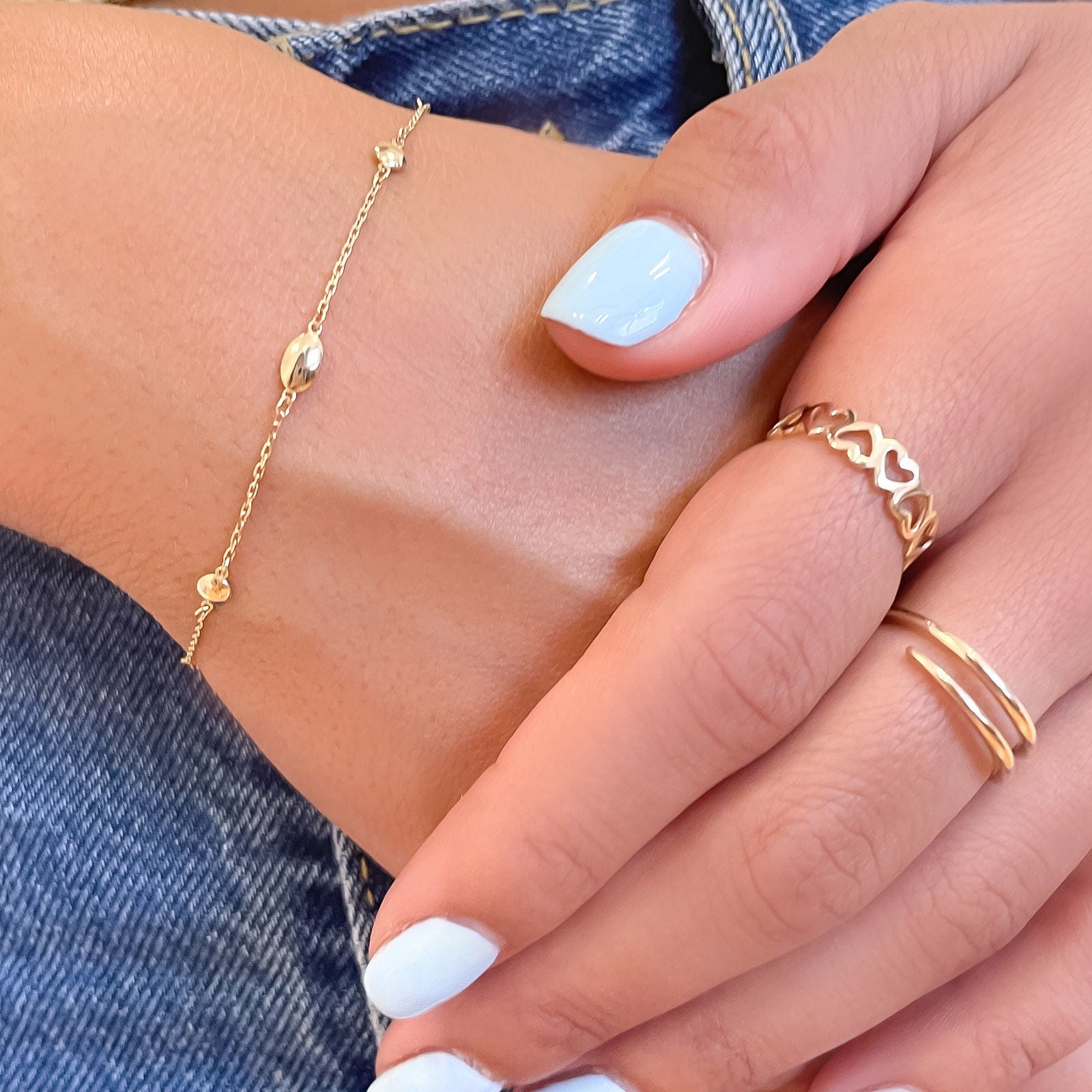 צמיד לאישה מזהב צהוב 14 קראט - ולרי צמיד לאישה מזהב צהוב 14 קראט - ולרי