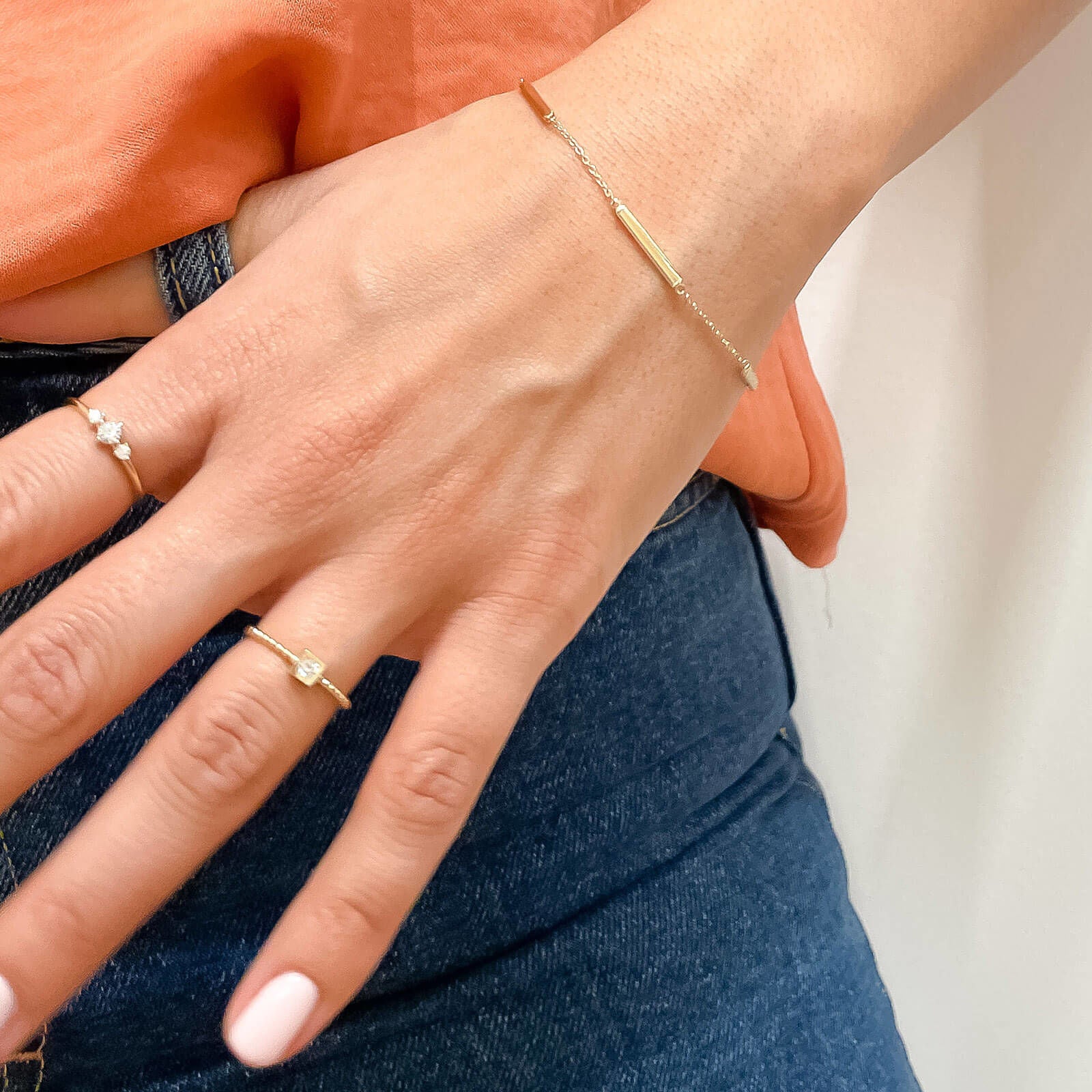 צמיד לאישה מזהב צהוב 14 קראט - ריינבו צמיד לאישה מזהב צהוב 14 קראט - ריינבו