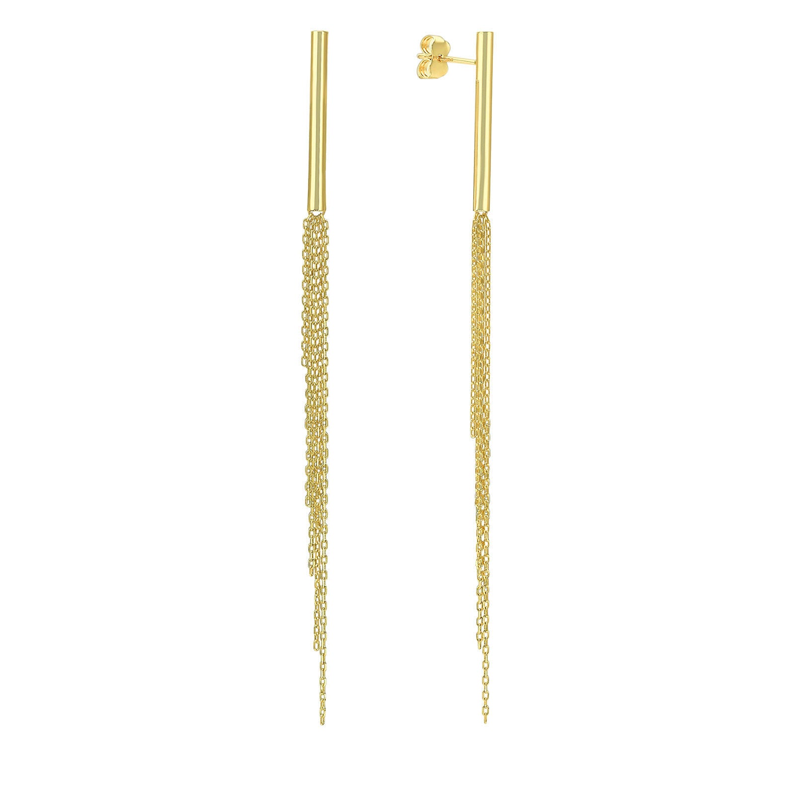 עגילים תלויים מזהב צהוב 14 קראט - מדלן עגילים תלויים מזהב צהוב 14 קראט - מדלן