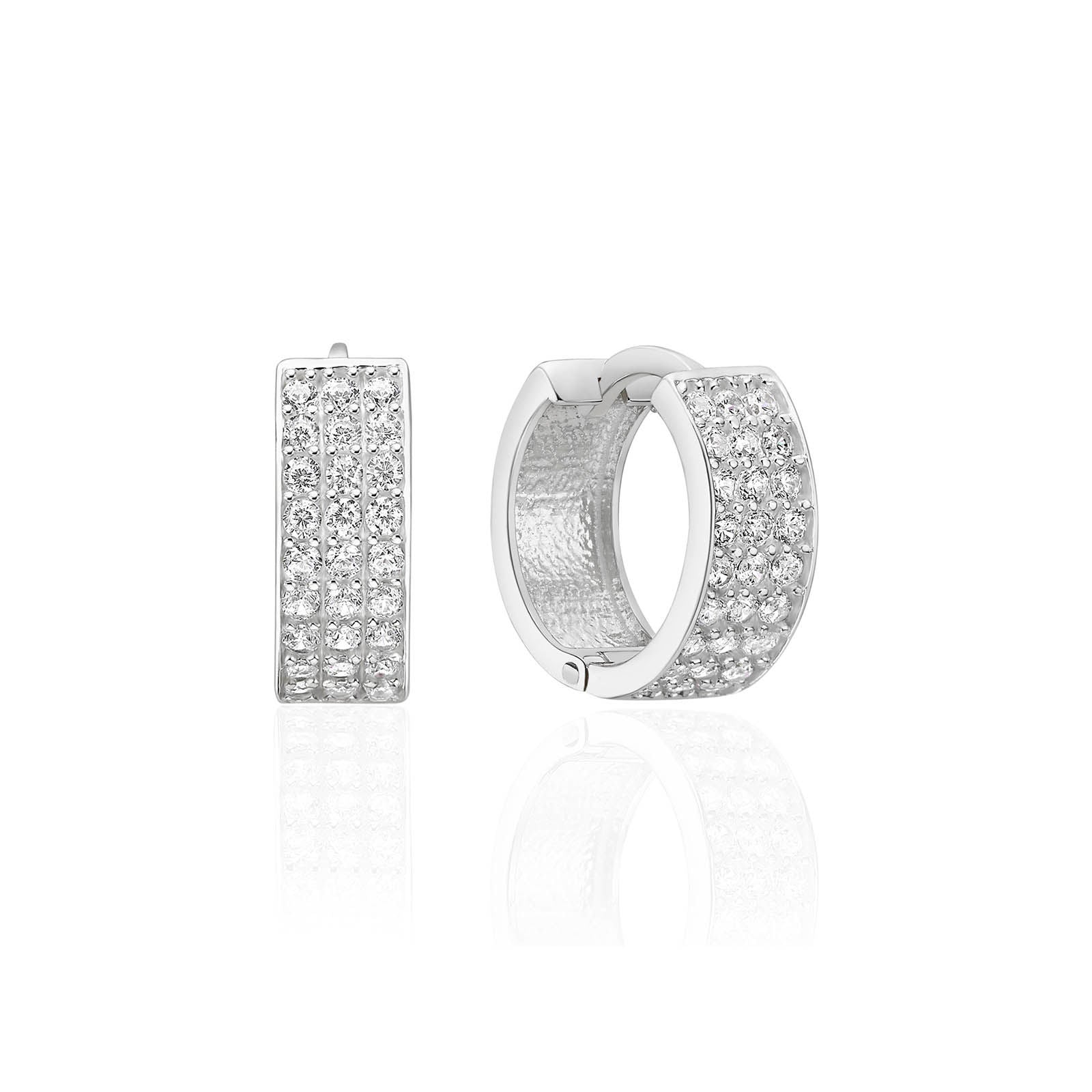 עגילי חישוק מזהב לבן 14 קראט - קלייר עגילי חישוק מזהב לבן 14 קראט - קלייר