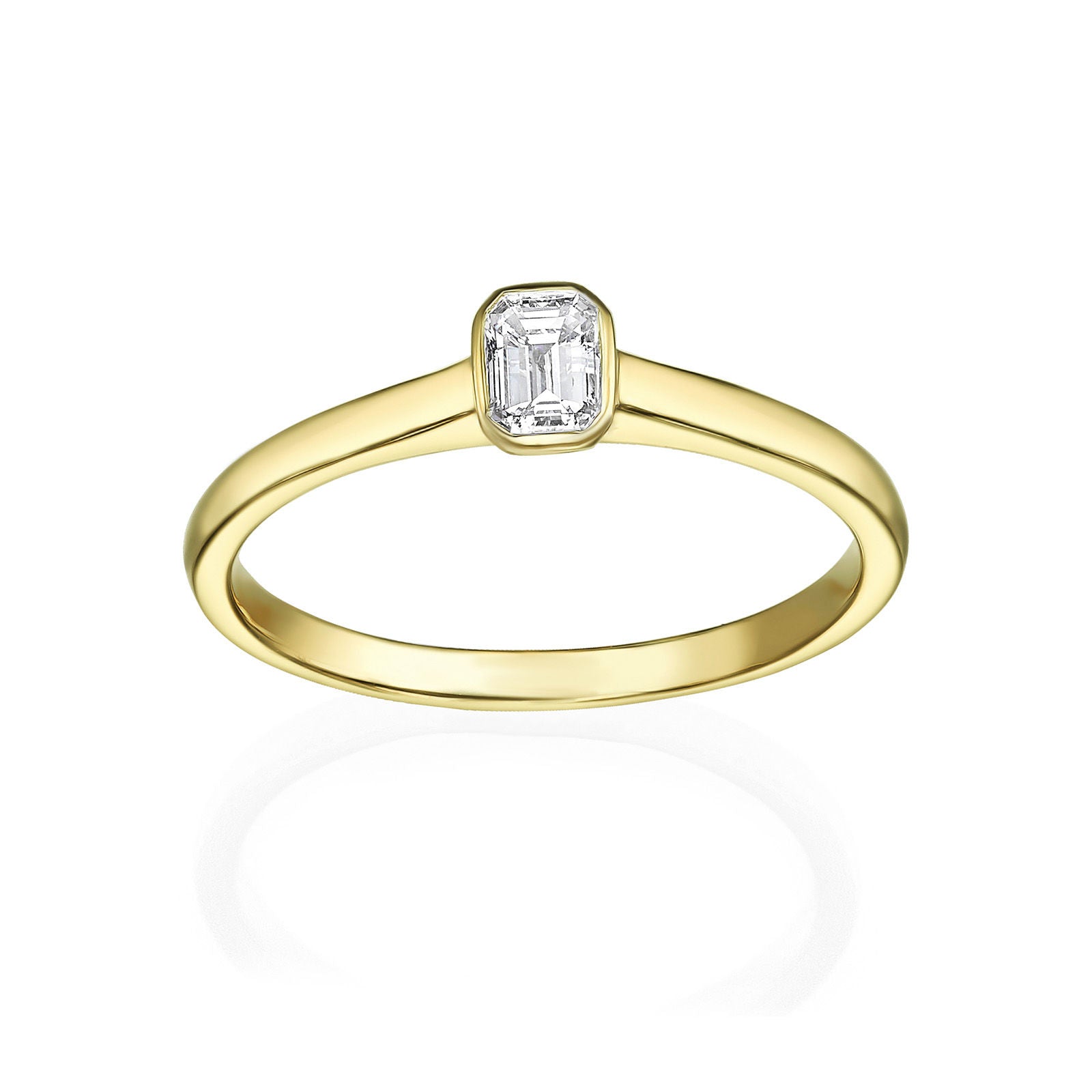 טבעת יהלומים מזהב צהוב 14 קראט - סקיי טבעת יהלומים מזהב צהוב 14 קראט - סקיי