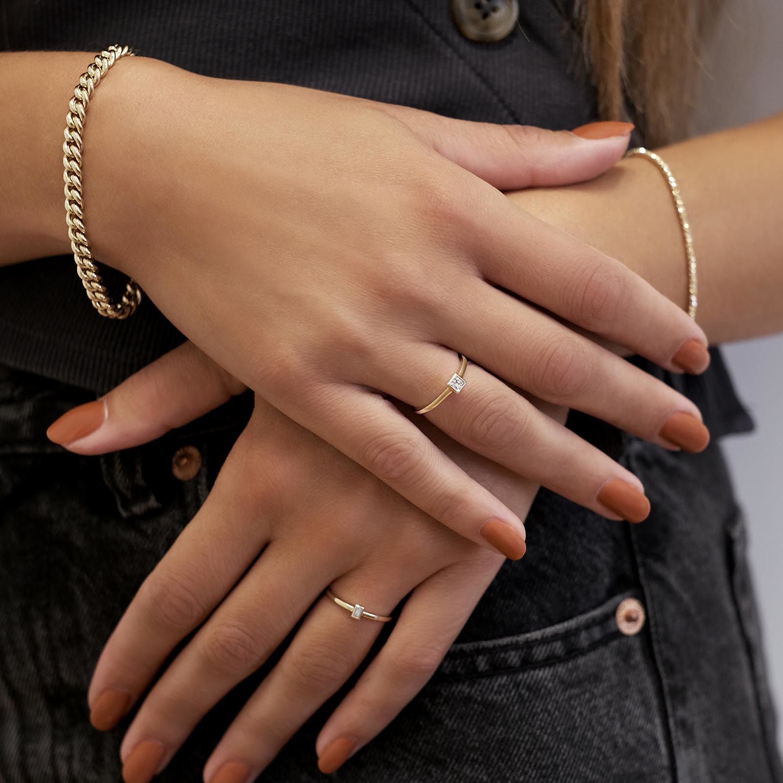 טבעת יהלומים מזהב צהוב 14 קראט - קאיה טבעת יהלומים מזהב צהוב 14 קראט - קאיה