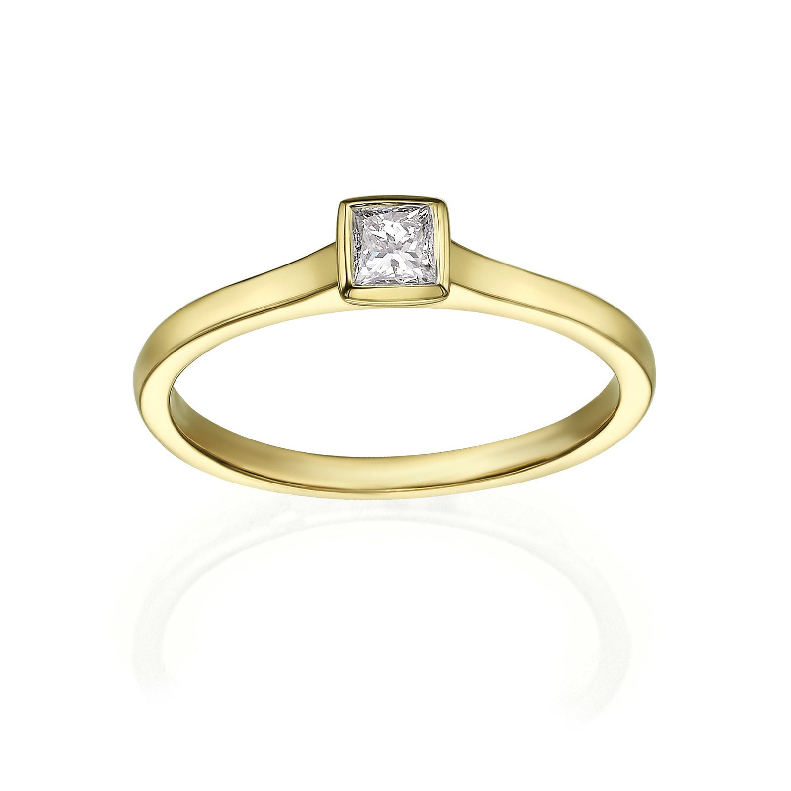 טבעת יהלומים מזהב צהוב 14 קראט - קאיה טבעת יהלומים מזהב צהוב 14 קראט - קאיה