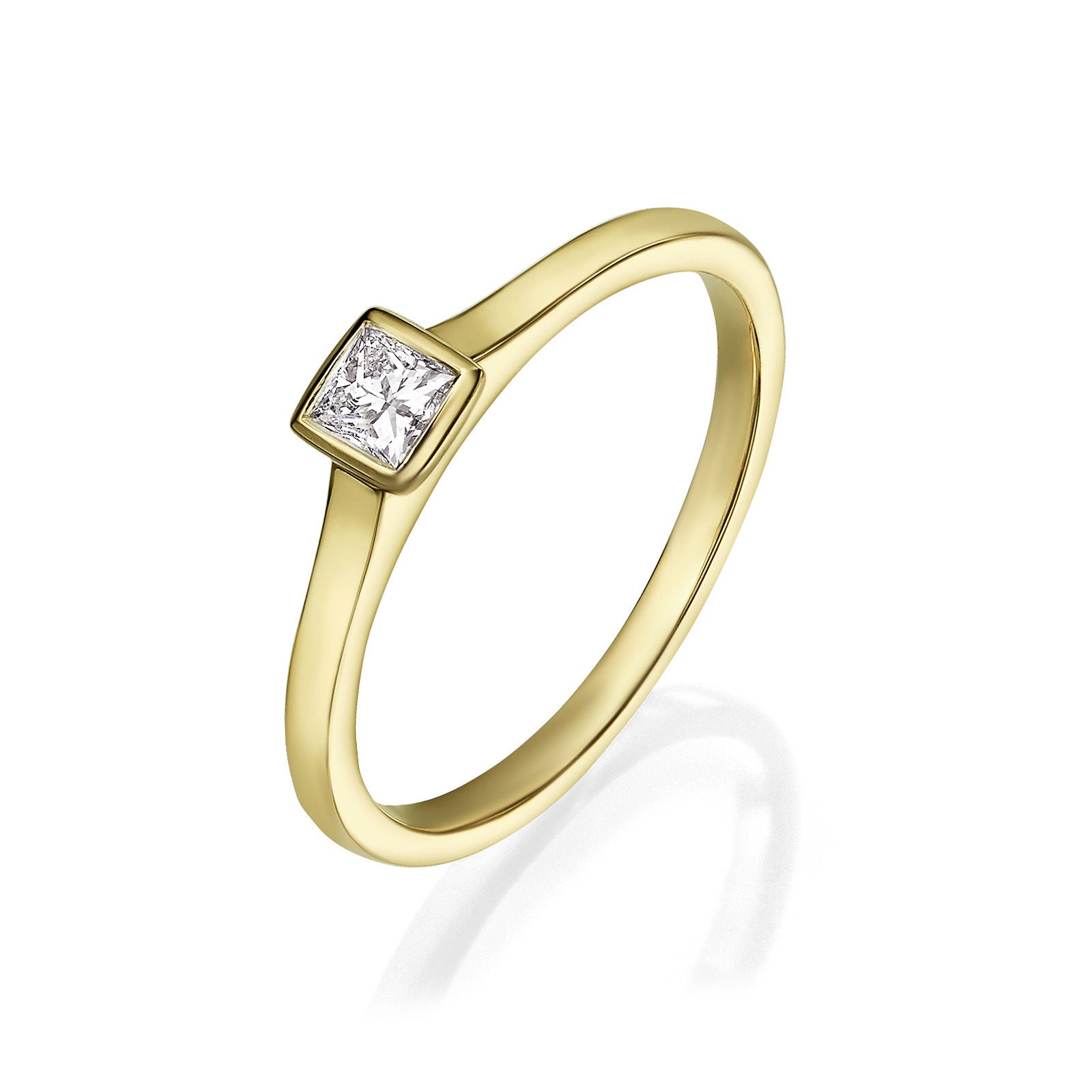 טבעת יהלומים מזהב צהוב 14 קראט - קאיה טבעת יהלומים מזהב צהוב 14 קראט - קאיה