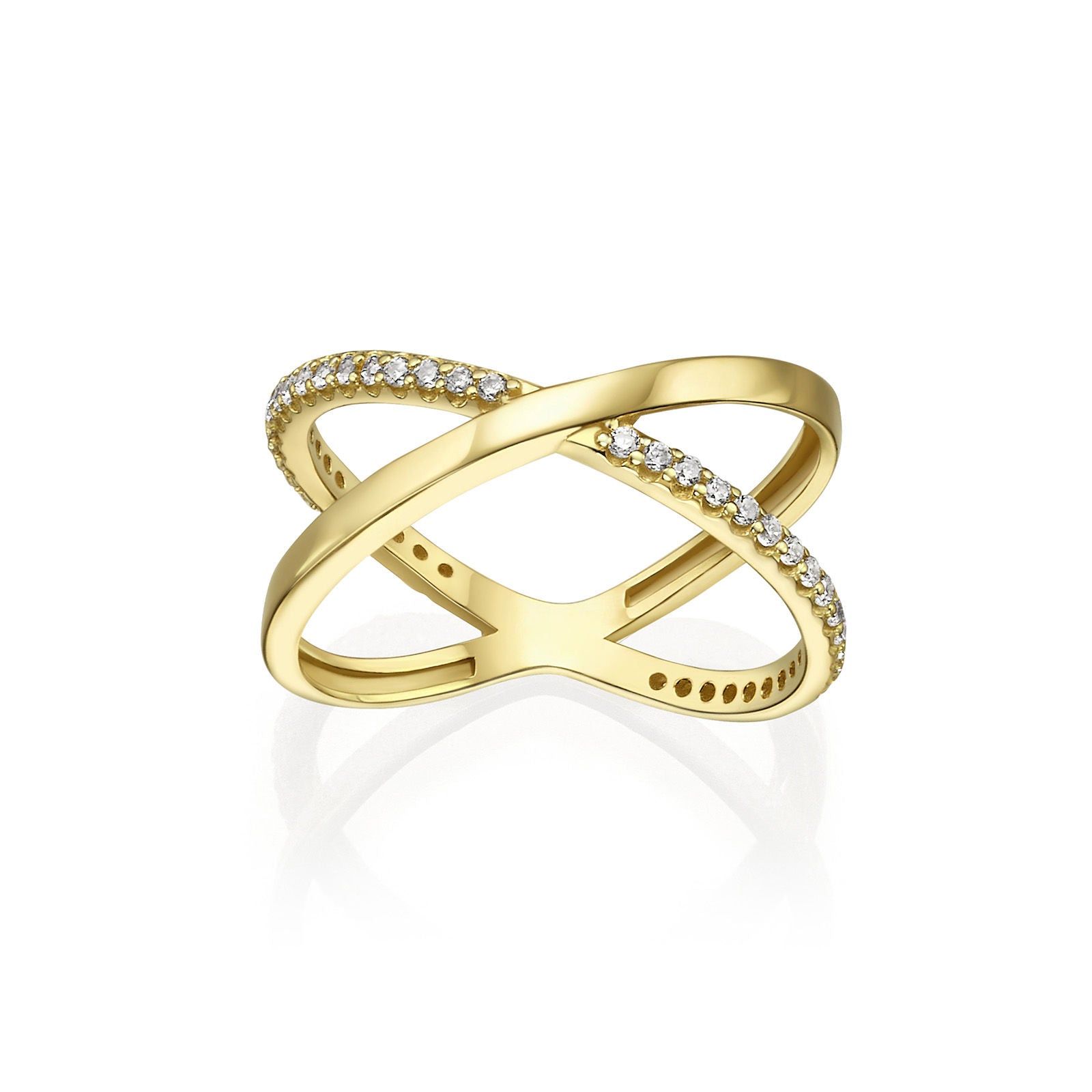 טבעת איקס לאישה מזהב צהוב 14 קראט - רוקסי טבעת איקס לאישה מזהב צהוב 14 קראט - רוקסי