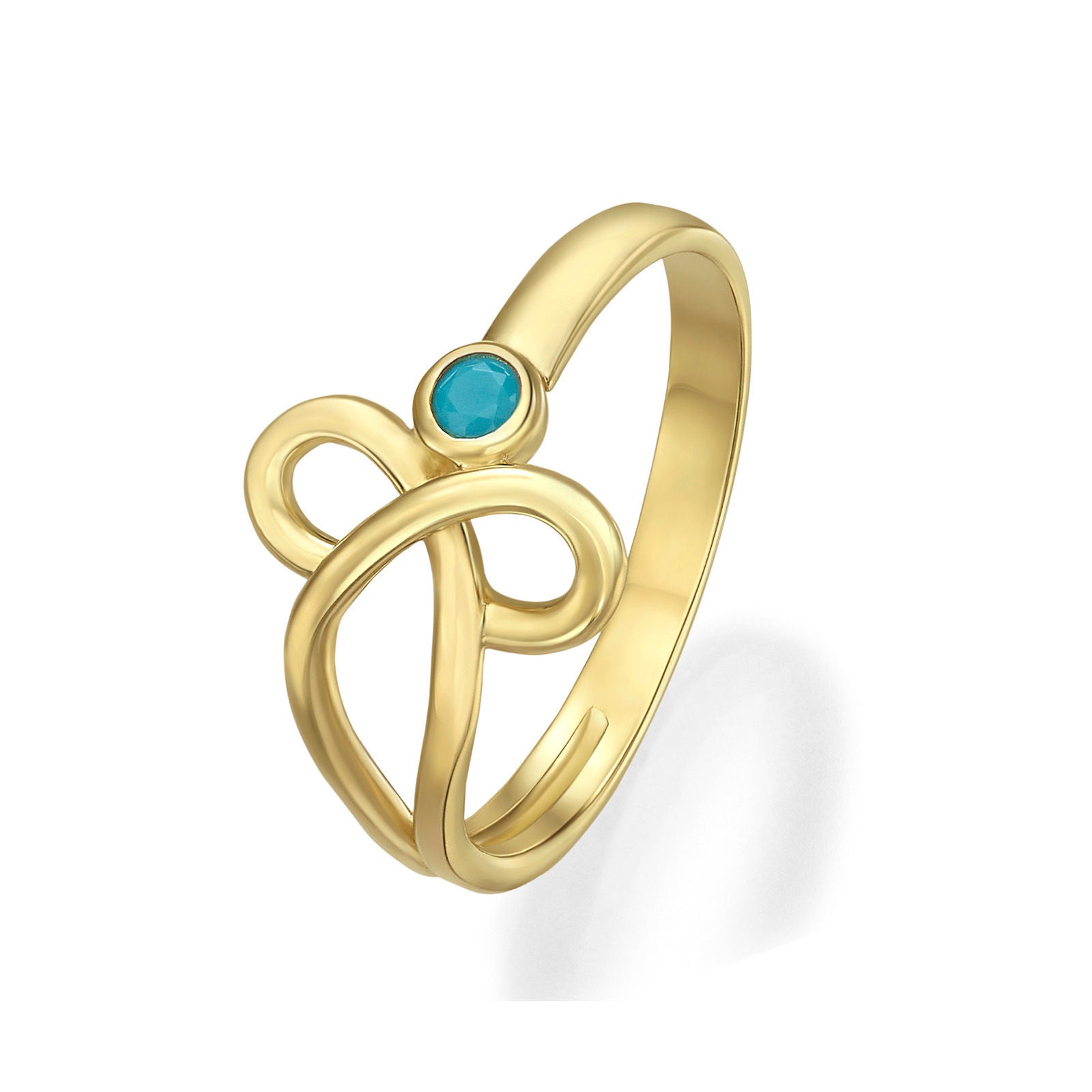 טבעת לנשים מזהב צהוב 14 קראט - גאיה כחולה טבעת לנשים מזהב צהוב 14 קראט - גאיה כחולה