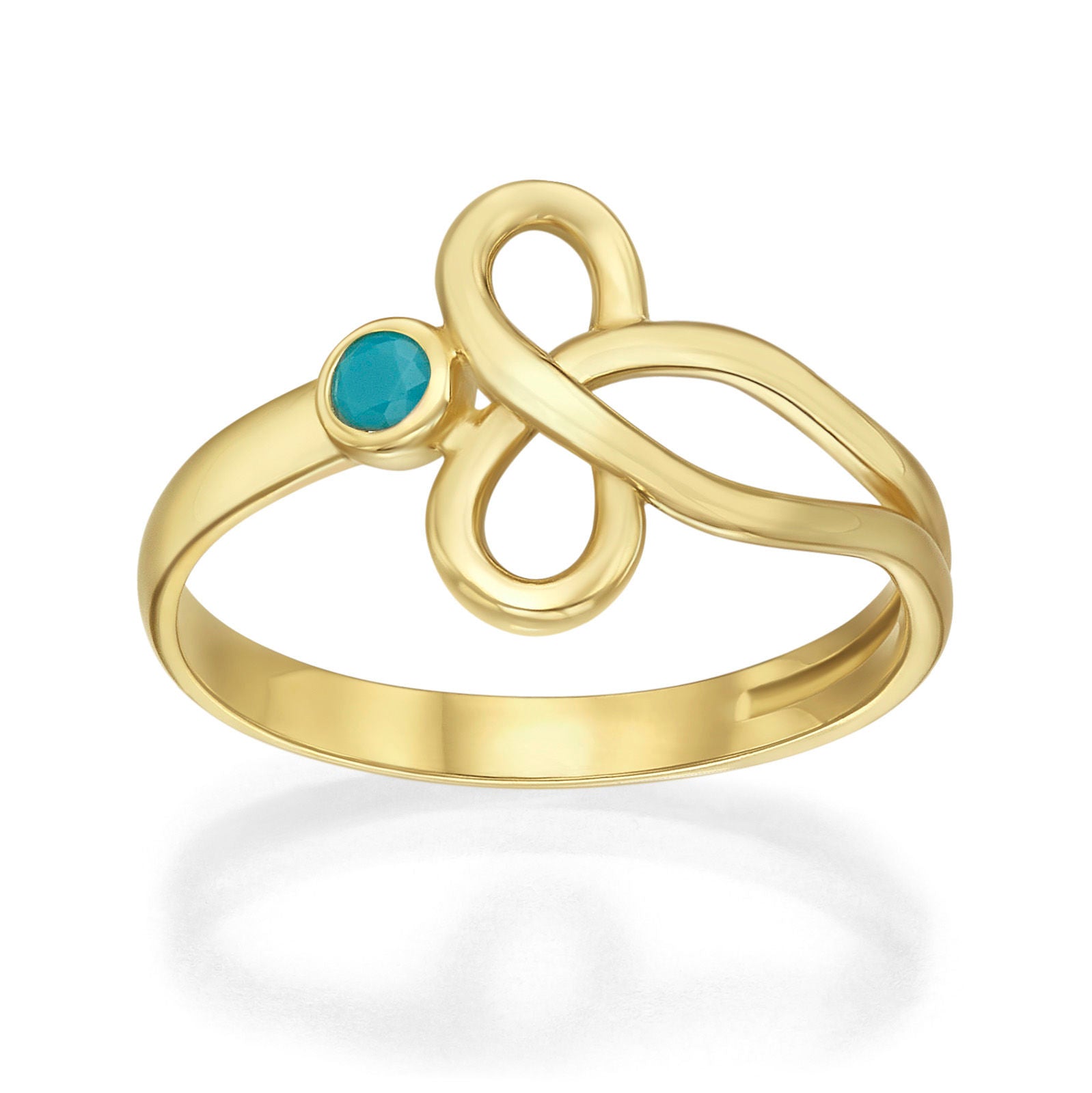 טבעת לנשים מזהב צהוב 14 קראט - גאיה כחולה טבעת לנשים מזהב צהוב 14 קראט - גאיה כחולה