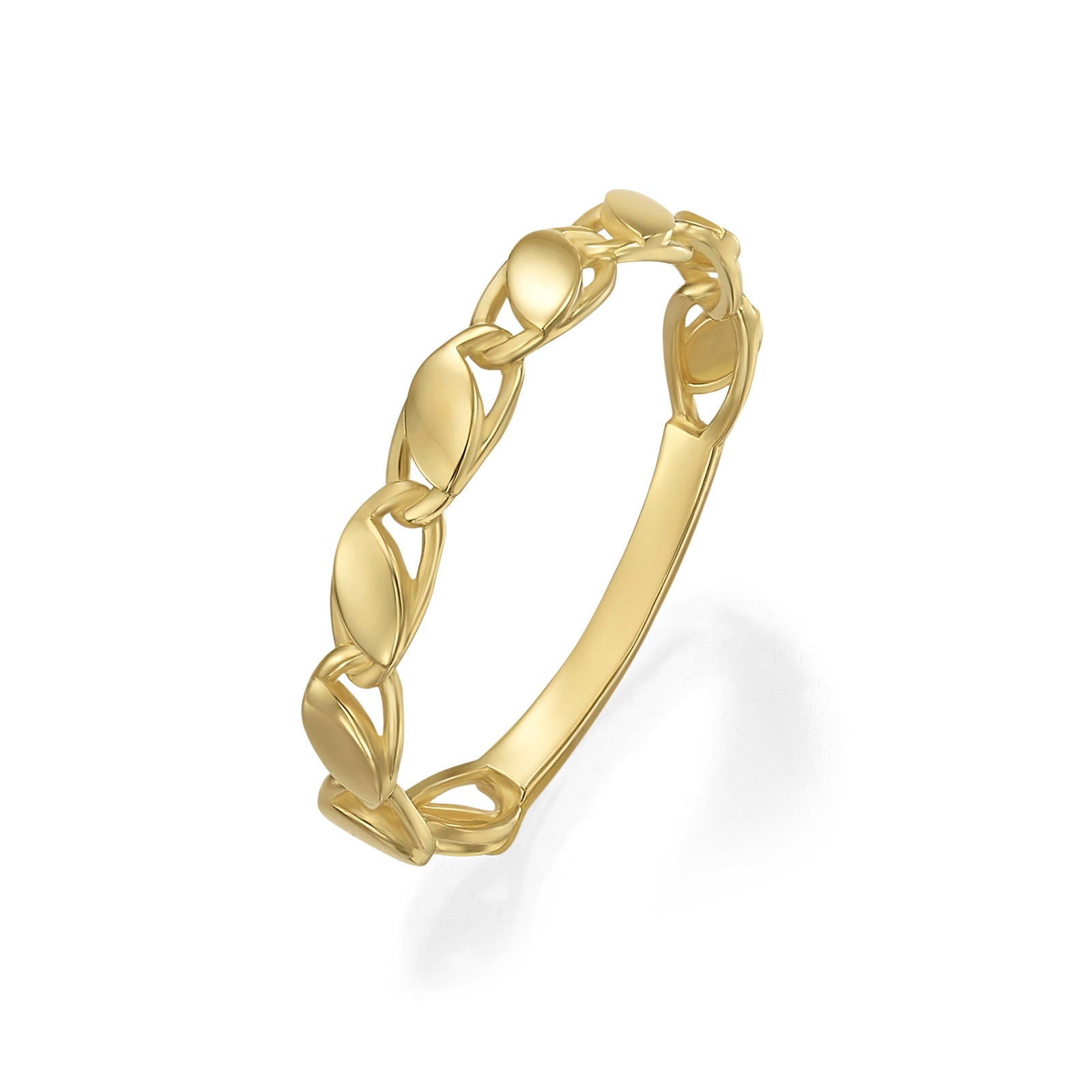 טבעת לנשים מזהב צהוב 14 קראט - לורל טבעת לנשים מזהב צהוב 14 קראט - לורל