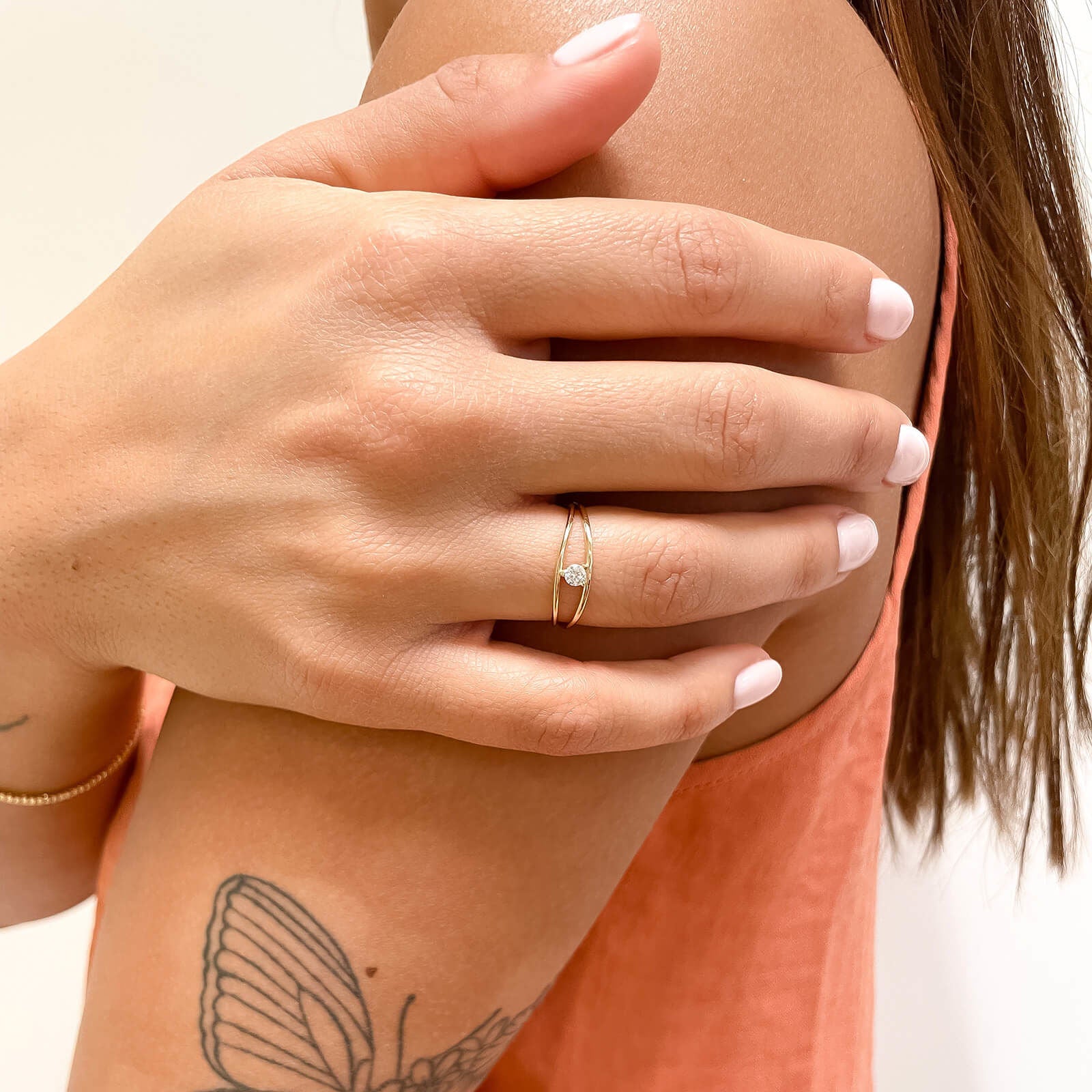 טבעת לנשים מזהב צהוב 14 קראט - ארין טבעת לנשים מזהב צהוב 14 קראט - ארין